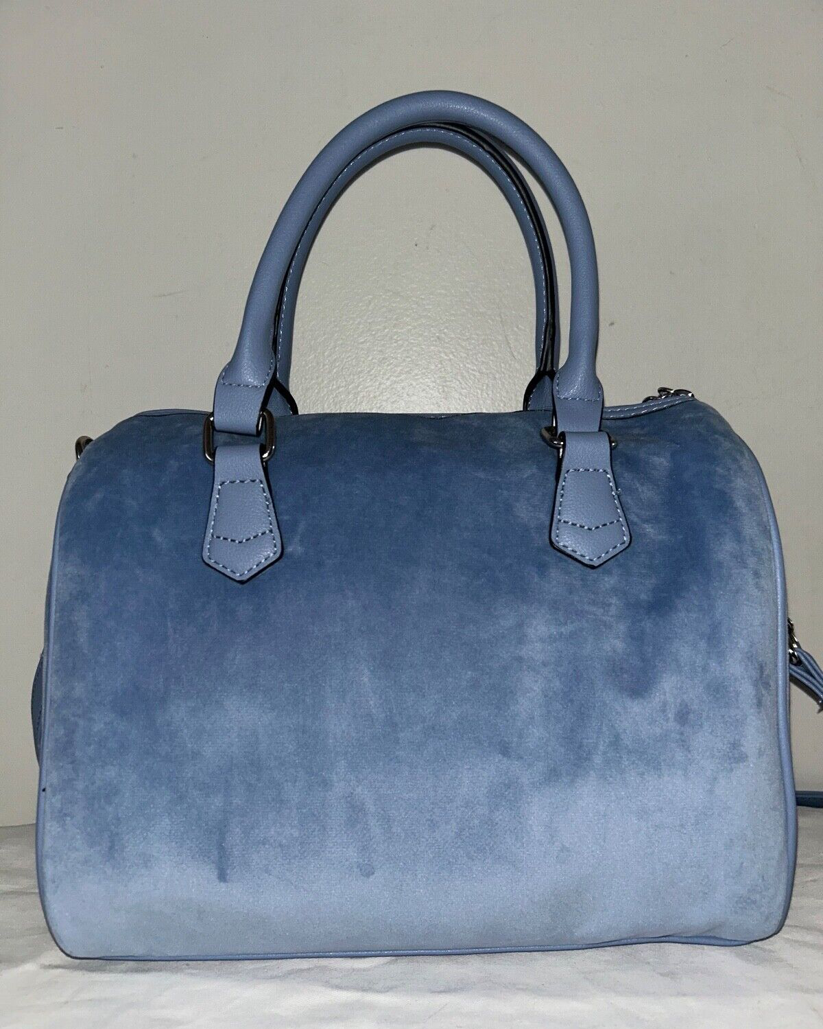 NEW! NWT JUICY COUTURE Heritage Satchel Velour Handbag Slate Blue