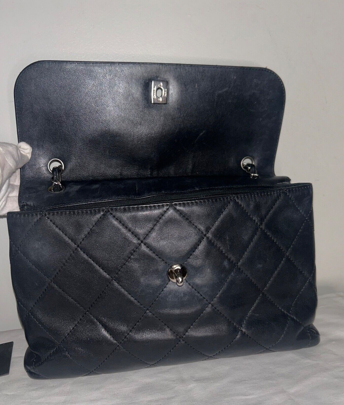 CHANEL Classic In The Business Large Quilted Calfskin Flap Shoulder Bag Black