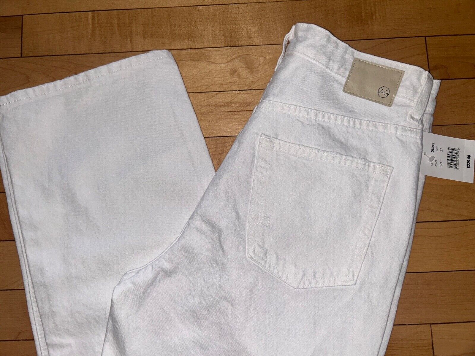 NEW ! NWT AG Adriano Goldschmied Knoxx High-Rise Baggy Boyfriend Jean White 27