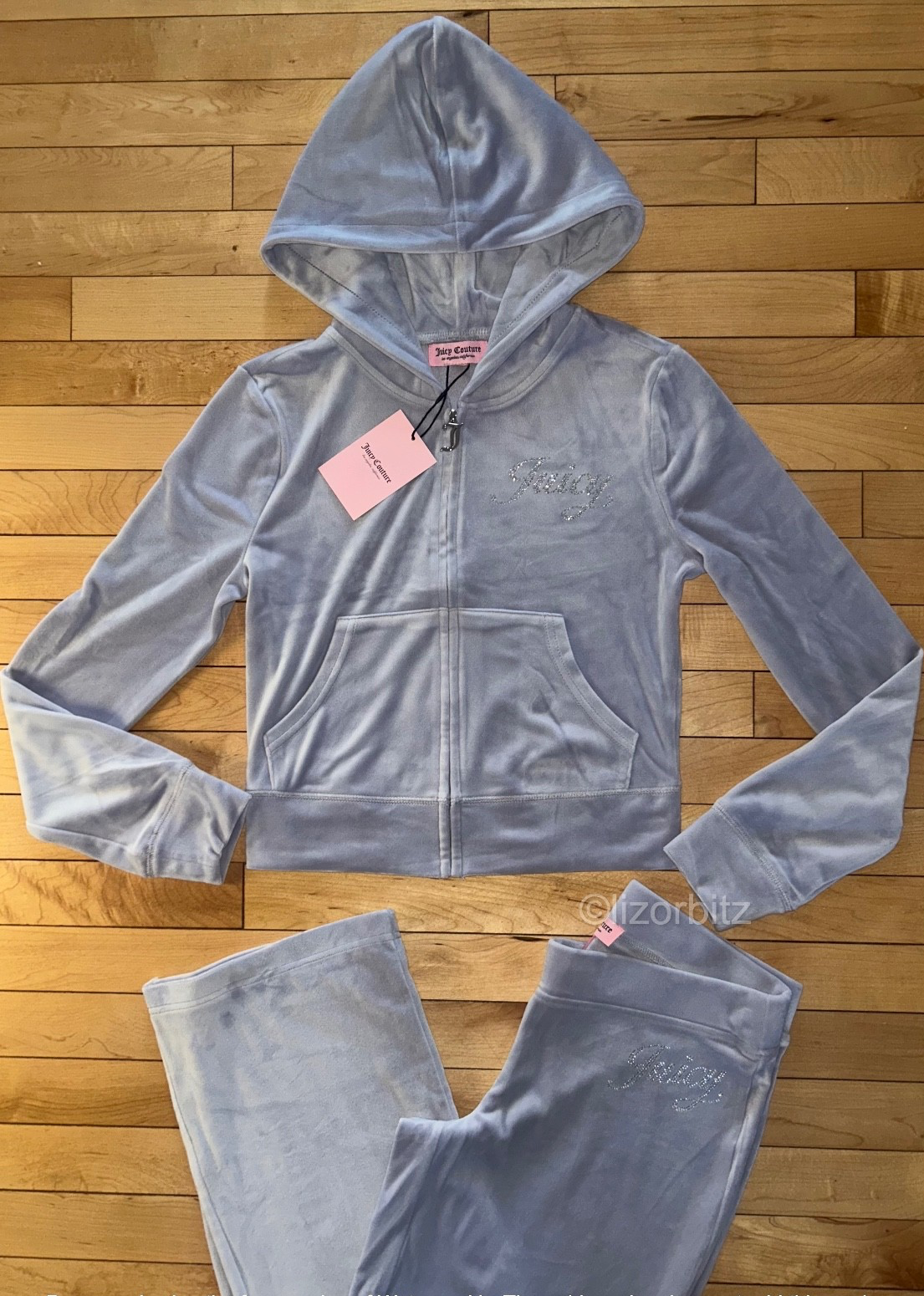NEW! NWT JUICY COUTURE Velour OG Bling Tracksuit Set in Lavendar Haze Size S