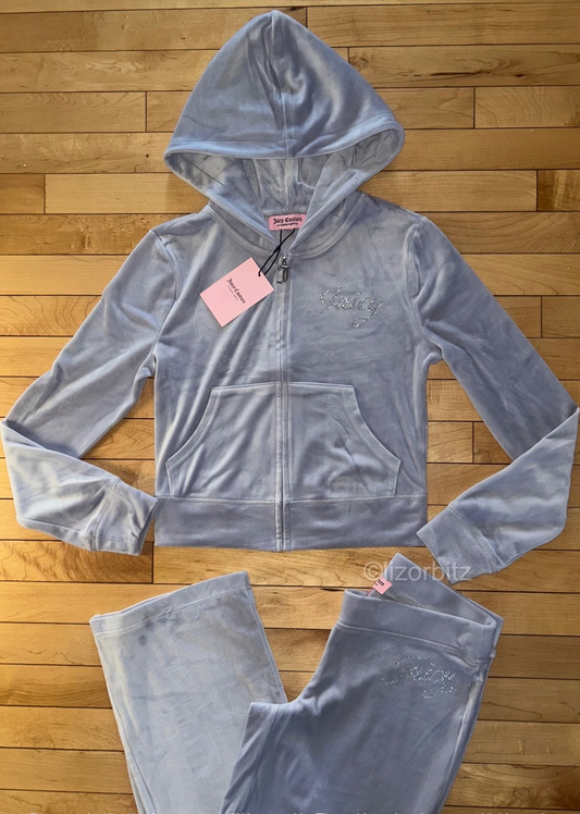 NEW! NWT JUICY COUTURE Velour OG Bling Tracksuit Set in Lavendar Haze Size S
