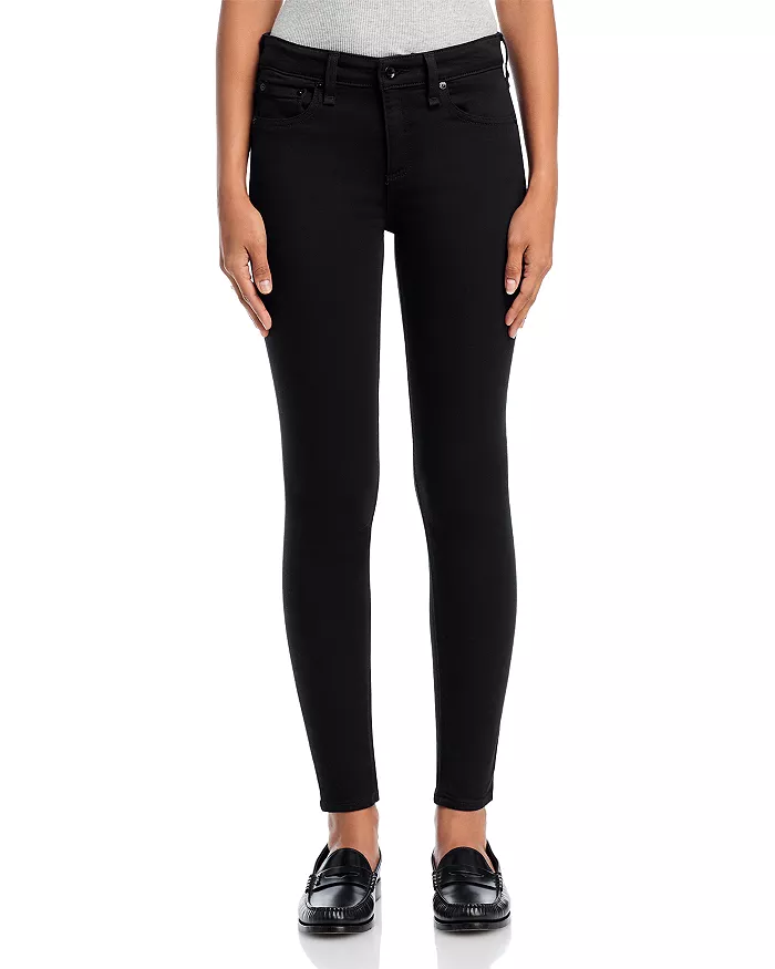 NEW! NWT RAG & BONE Flexi Nina High-Rise Skinny Jean Black Size 25