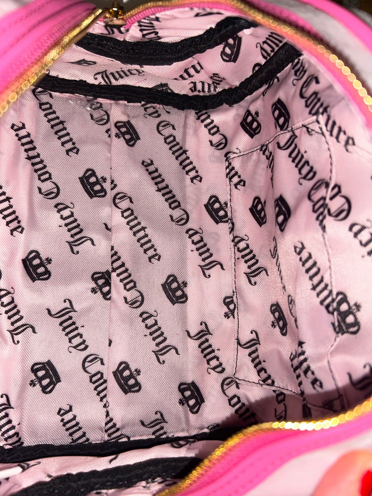 NEW! NWT JUICY COUTURE Velour Dreamy Juicy Satchel Bag in Light Pink