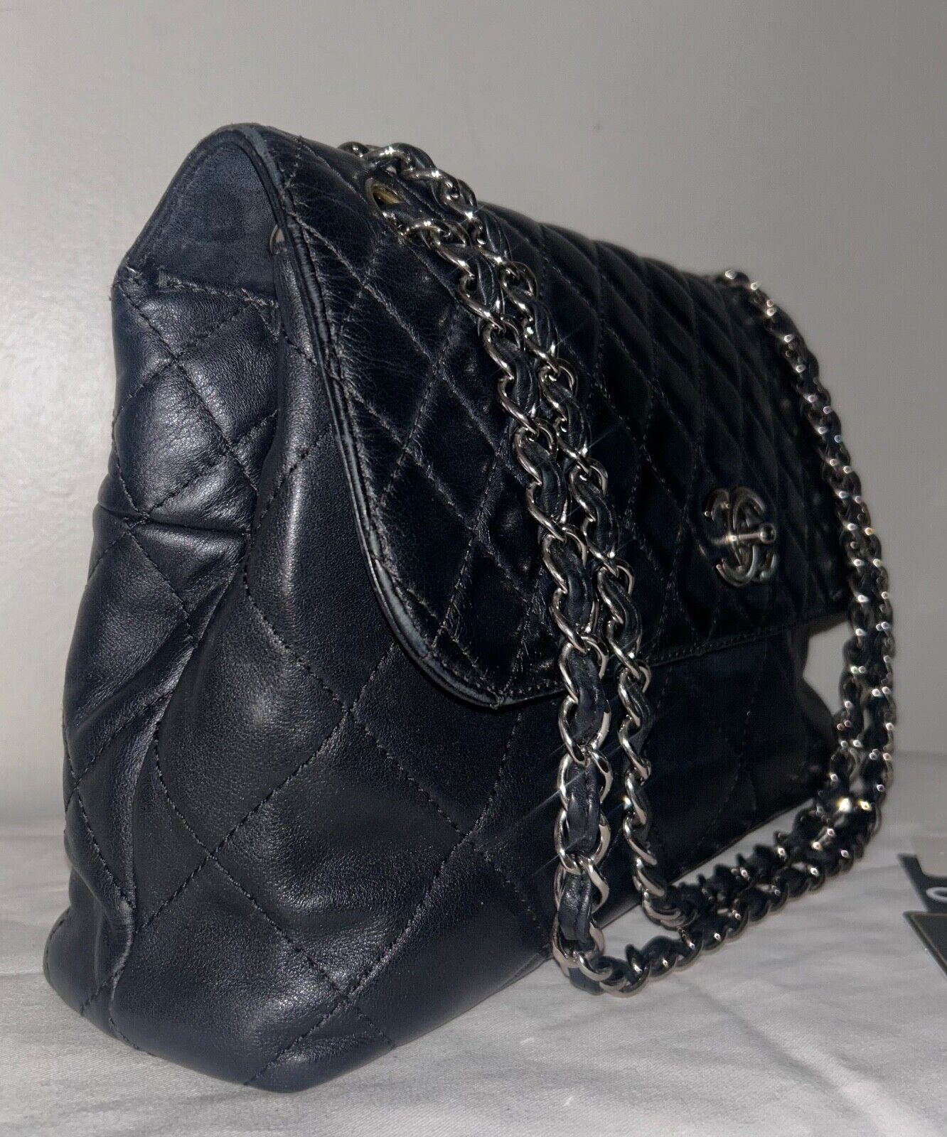 CHANEL Classic In The Business Large Quilted Calfskin Flap Shoulder Bag Black