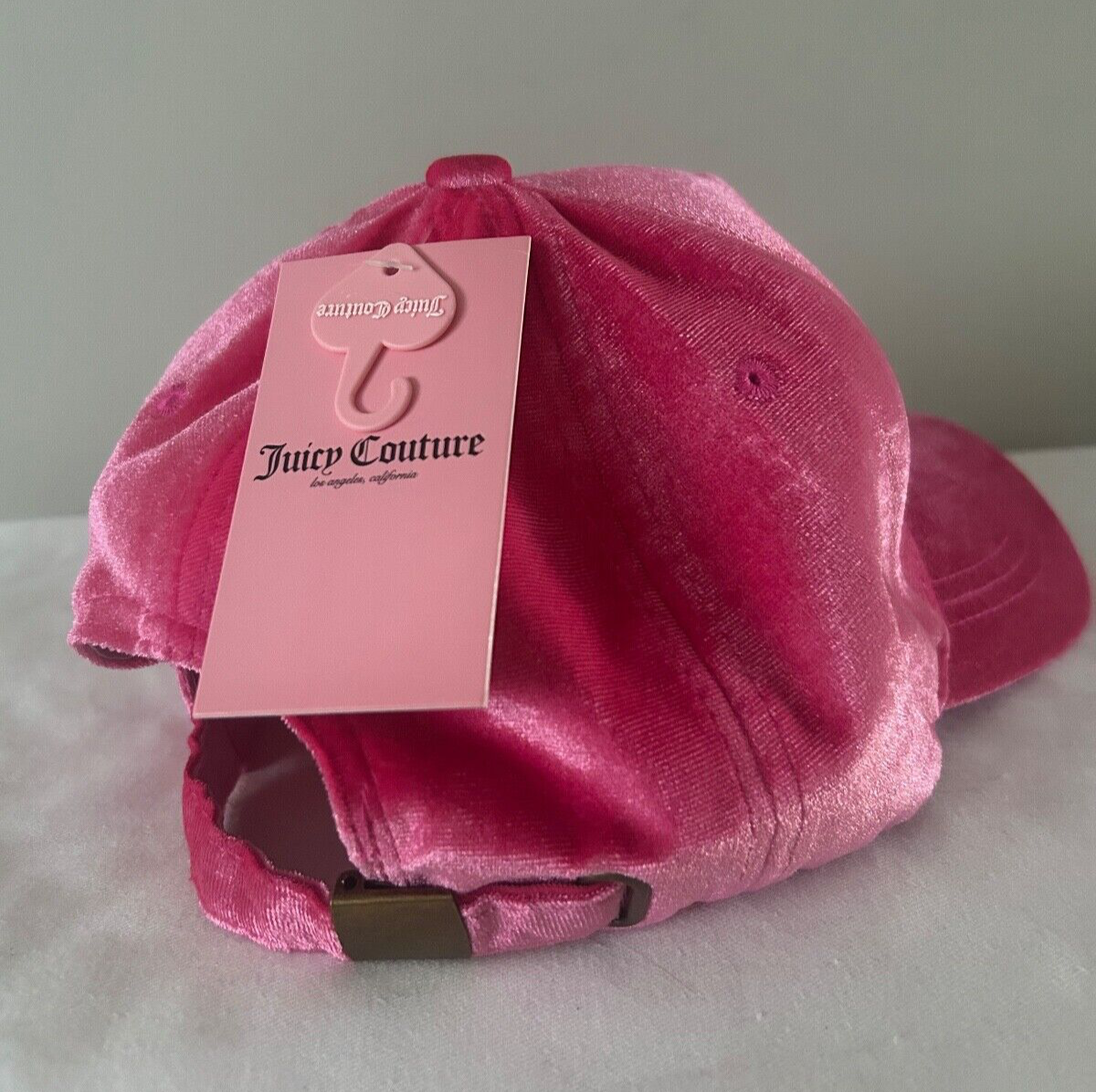 NEW ! NWT JUICY COUTURE Velour Bling Logo Hat Hot Pink