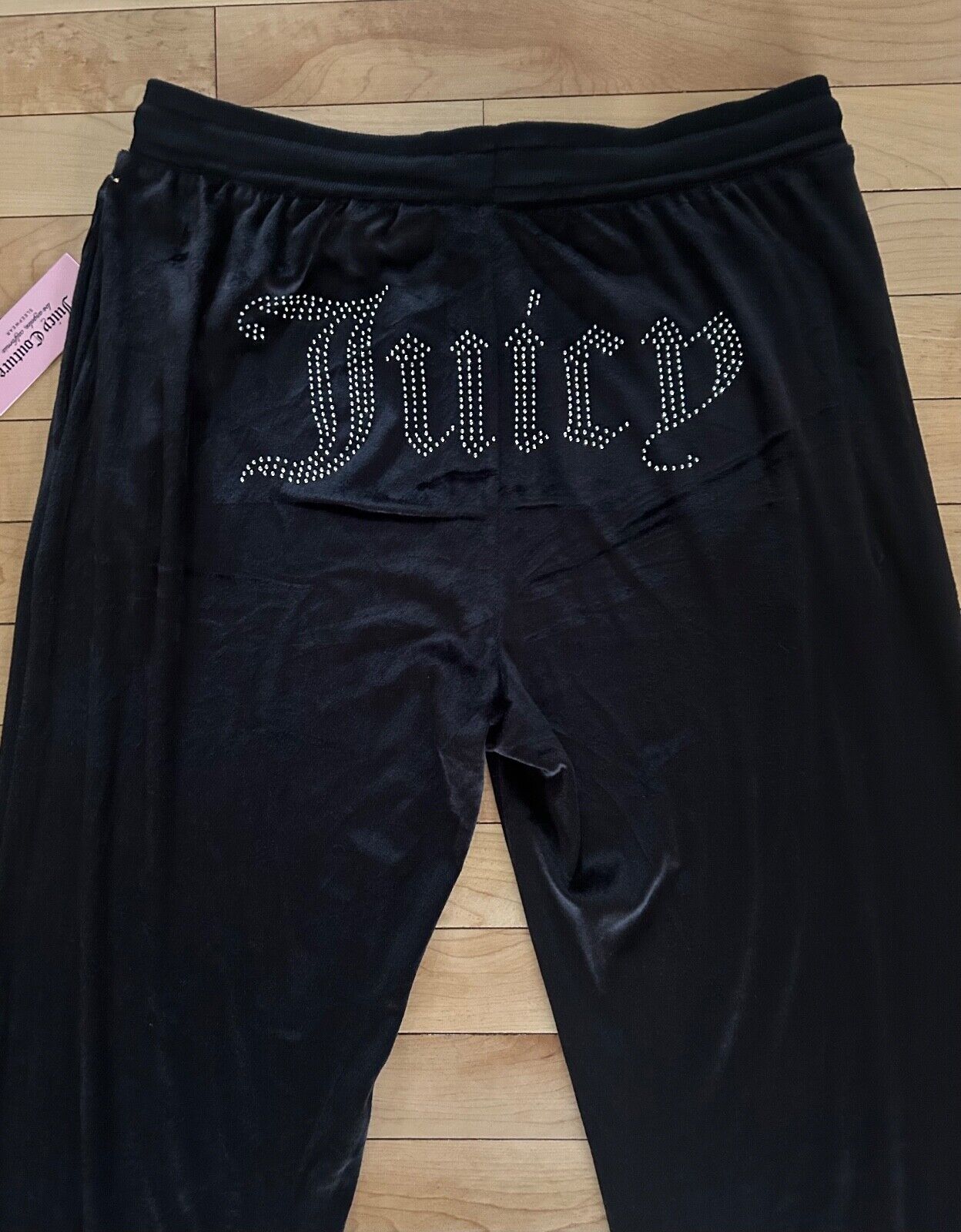 NEW ! NWT JUICY COUTURE Velour OG Big Bling Sweatpants Black Size M