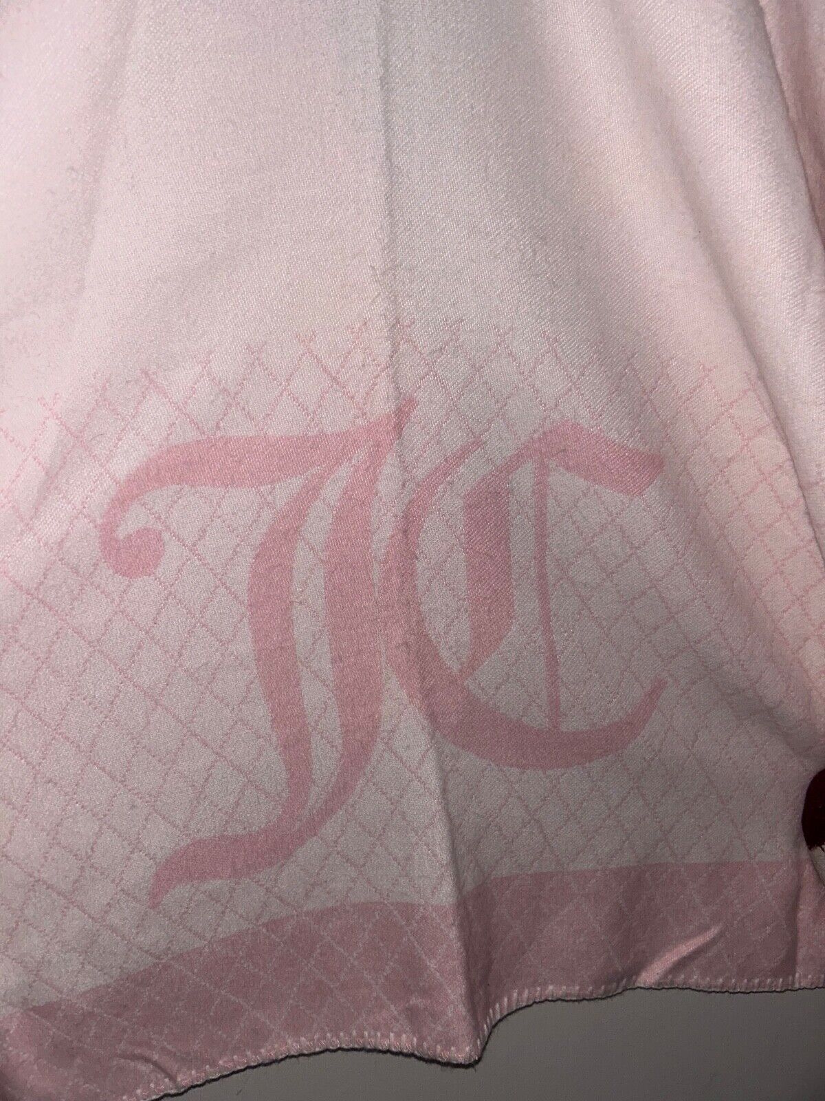 NEW! NWT JUICY COUTURE Juicy Logo Jacquard Shawl Wrap in Light Pink Size O/S