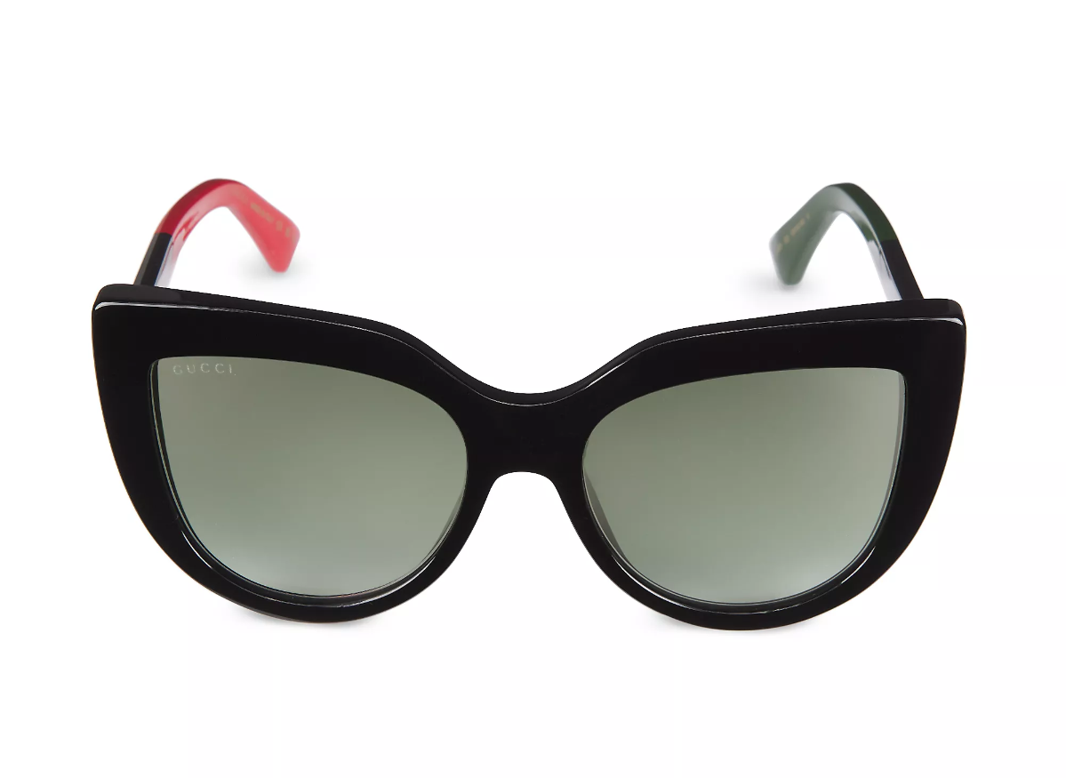 NEW! NWT GUCCI Cat-Eye 53MM Sunglasses Black GG0164SN