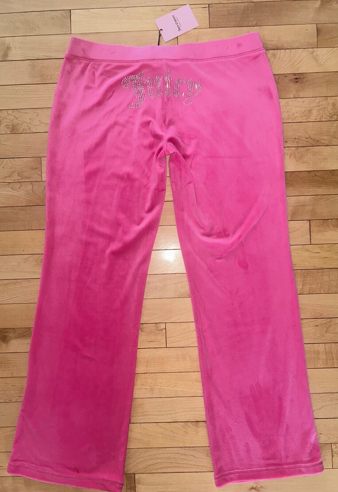 NEW ! NWT JUICY COUTURE Velour Y2K OG Bling Sweatpants Hot Pink Size L