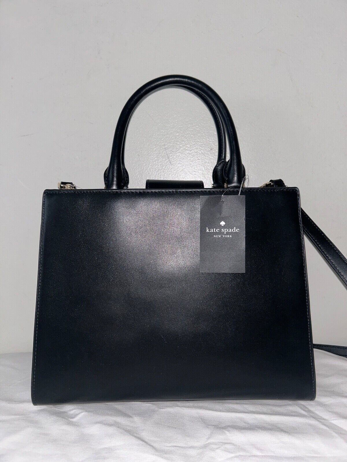 $ 499 NEW! NWT KATE SPADE Reegan Smooth Leather Satchel Black