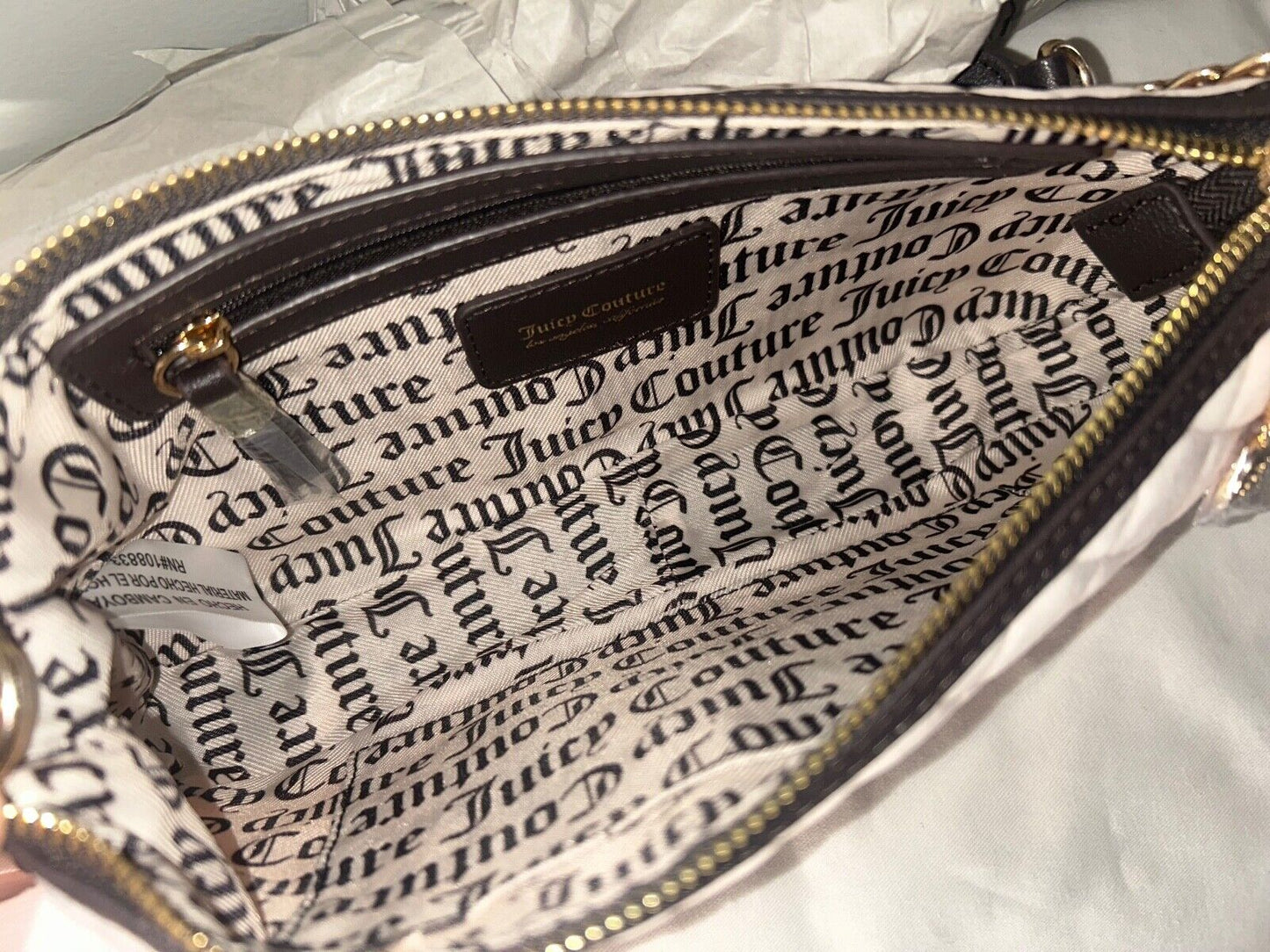 NEW! NWT JUICY COUTURE Royal Moment Velour Quilted Shoulder Bag Pink Clay