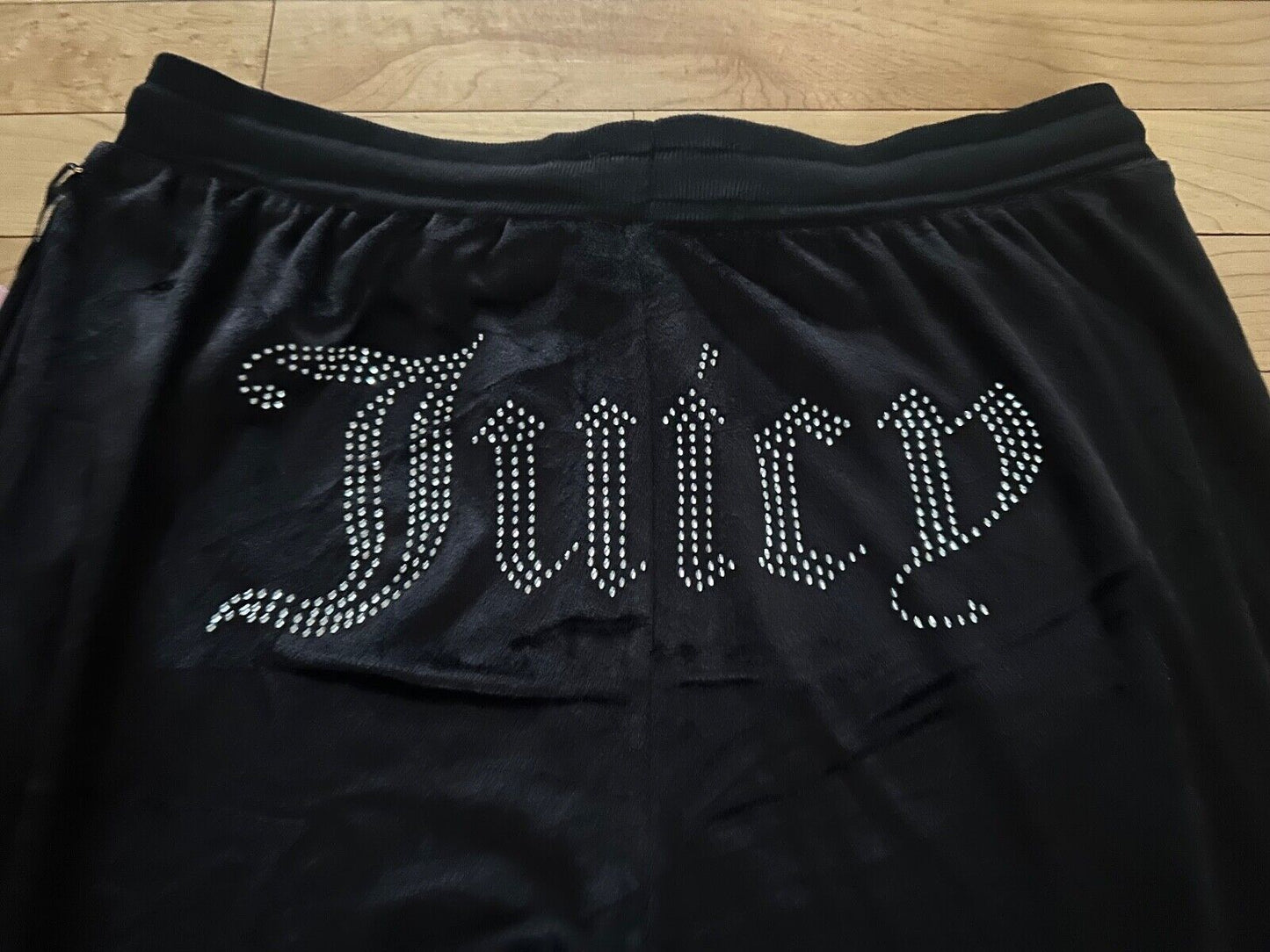 NEW ! NWT JUICY COUTURE Velour OG Big Bling Sweatpants Black Size M