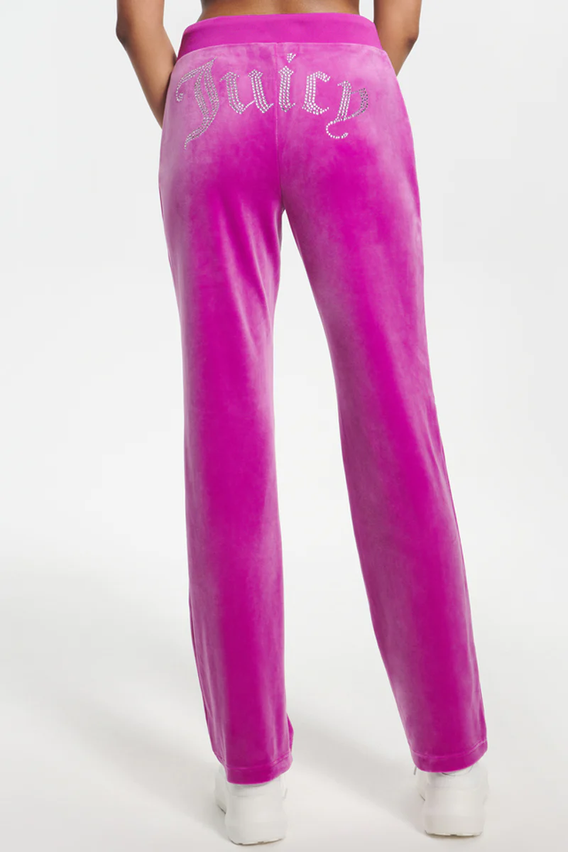 NEW ! NWT JUICY COUTURE Velour OG Bling Sweatpants Dragonfruit Dream Pink Size L