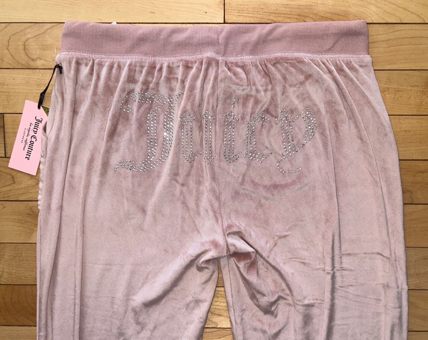 NEW ! NWT JUICY COUTURE Velour OG Big Bling Sweatpants in Coco Kiss Size XL