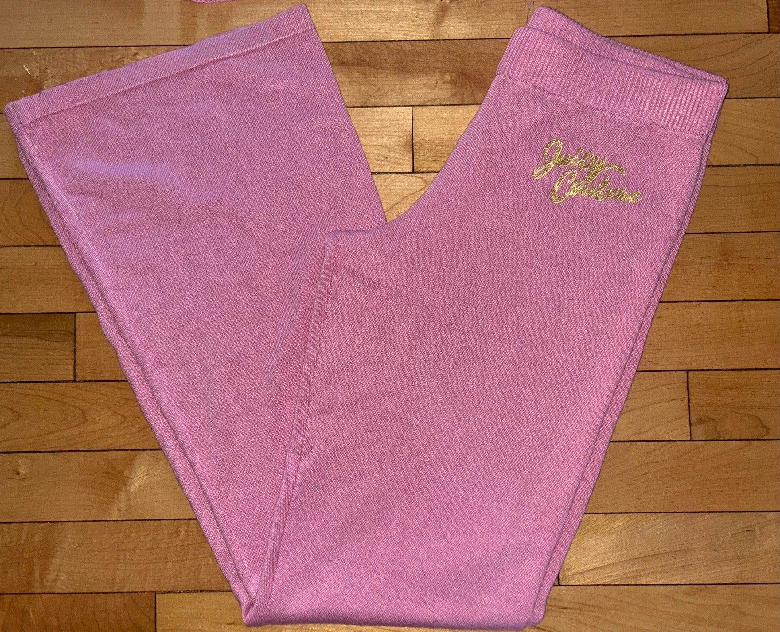 $199 NEW! JUICY COUTURE Juicy Logo Knit Tracksuit Hoodie & Pant Set Rose Size S
