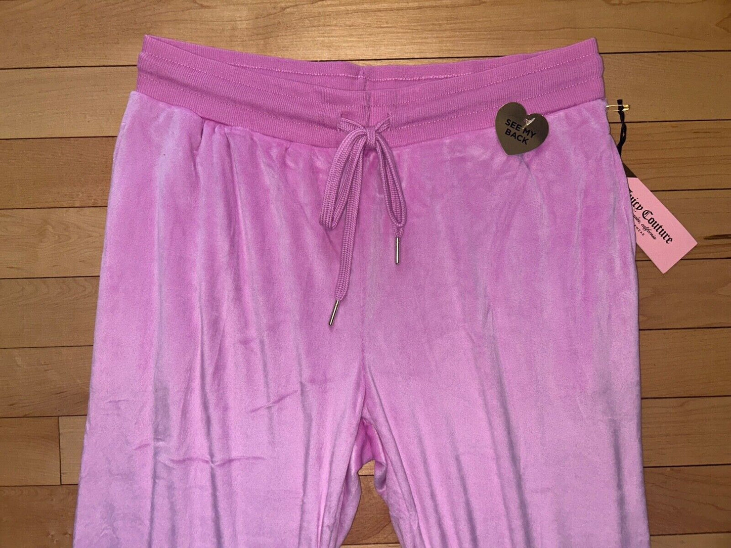 NEW ! NWT JUICY COUTURE Velour OG Big Bling Sweatpants in Stellar Pink Size S