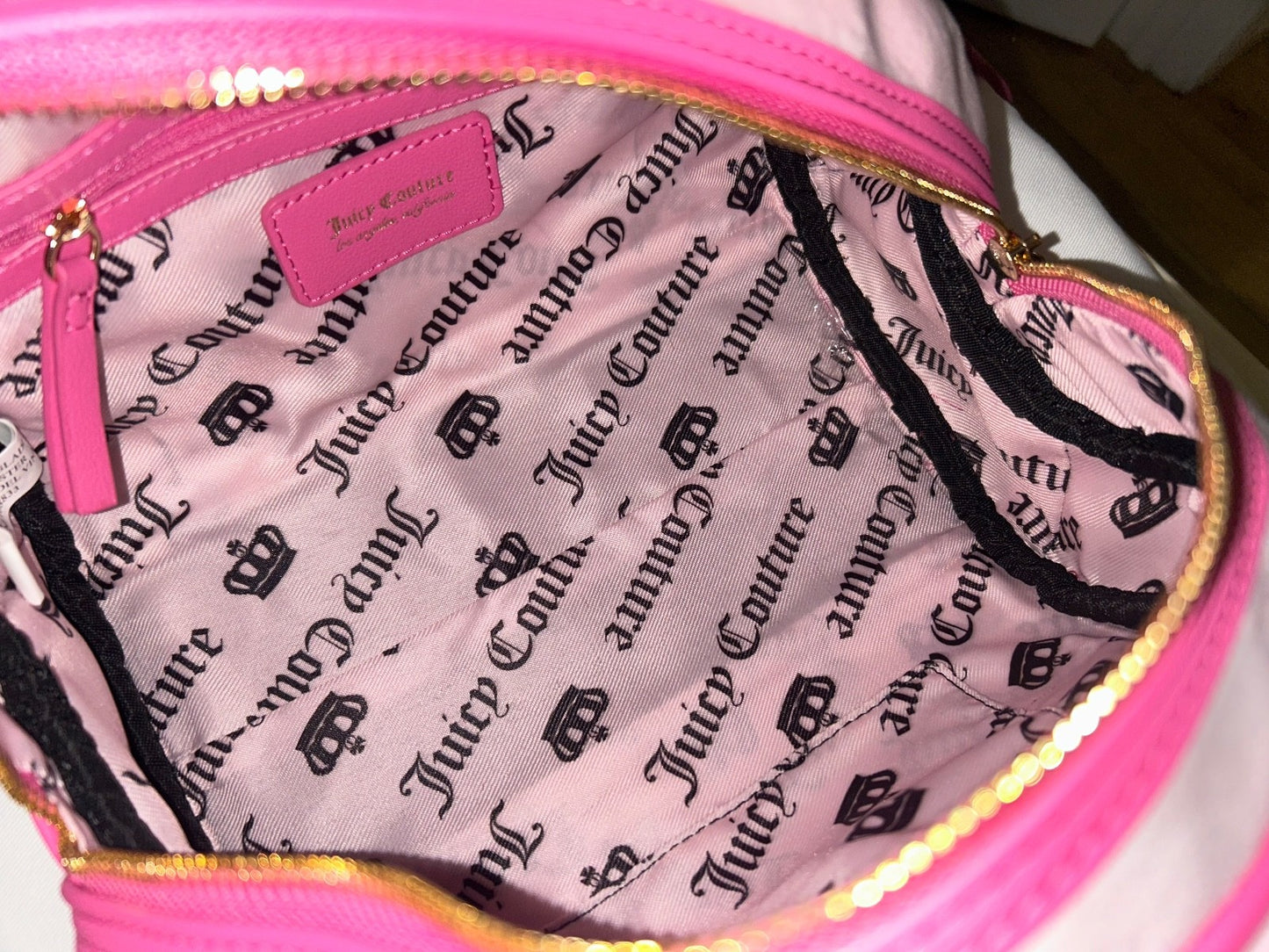 NEW! NWT JUICY COUTURE Velour Dreamy Juicy Satchel Bag in Light Pink