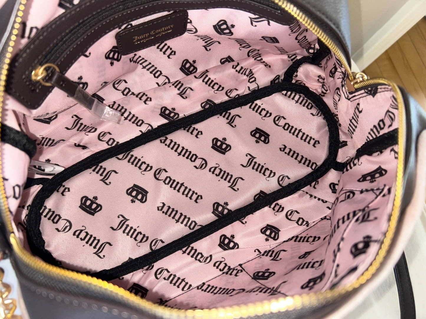NEW! NWT JUICY COUTURE The Key To Juicy Velour Satchel Bag Dusty Blush Pink