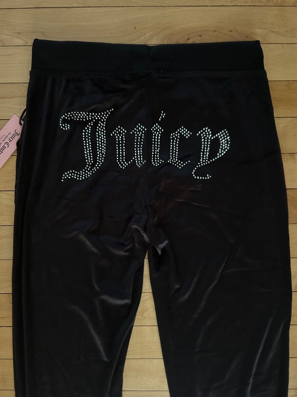 NEW ! NWT JUICY COUTURE Velour OG Big Bling Sweatpants in Black Size M