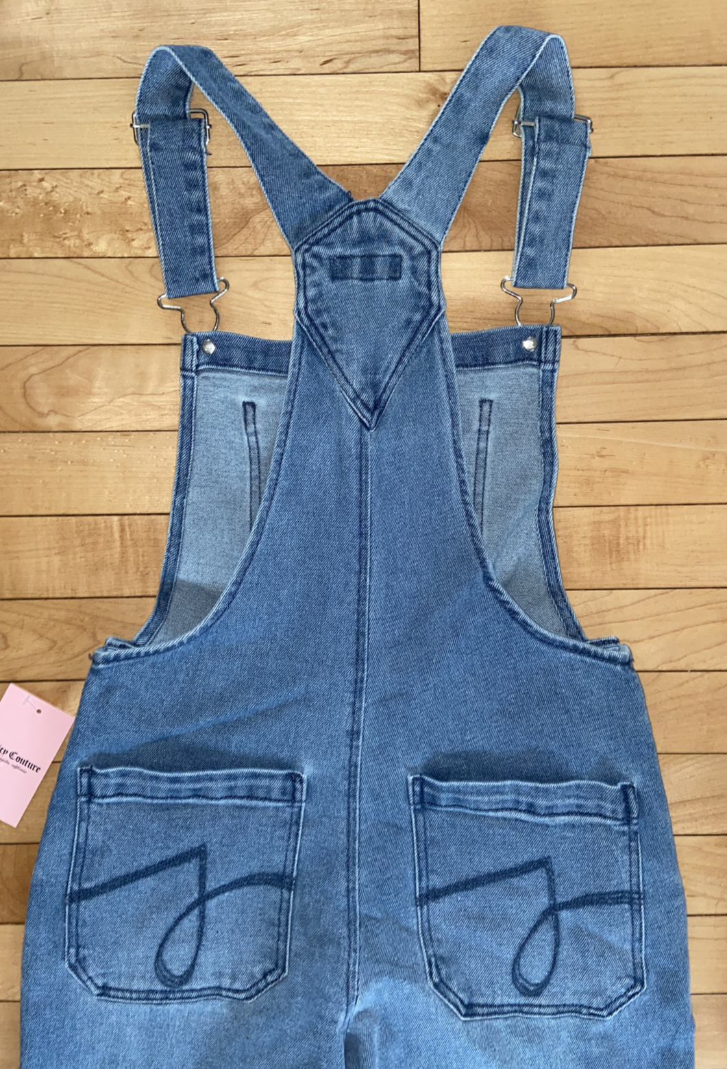 NEW! NWT JUICY COUTURE Overall with Release Hem Medium Wash Size S