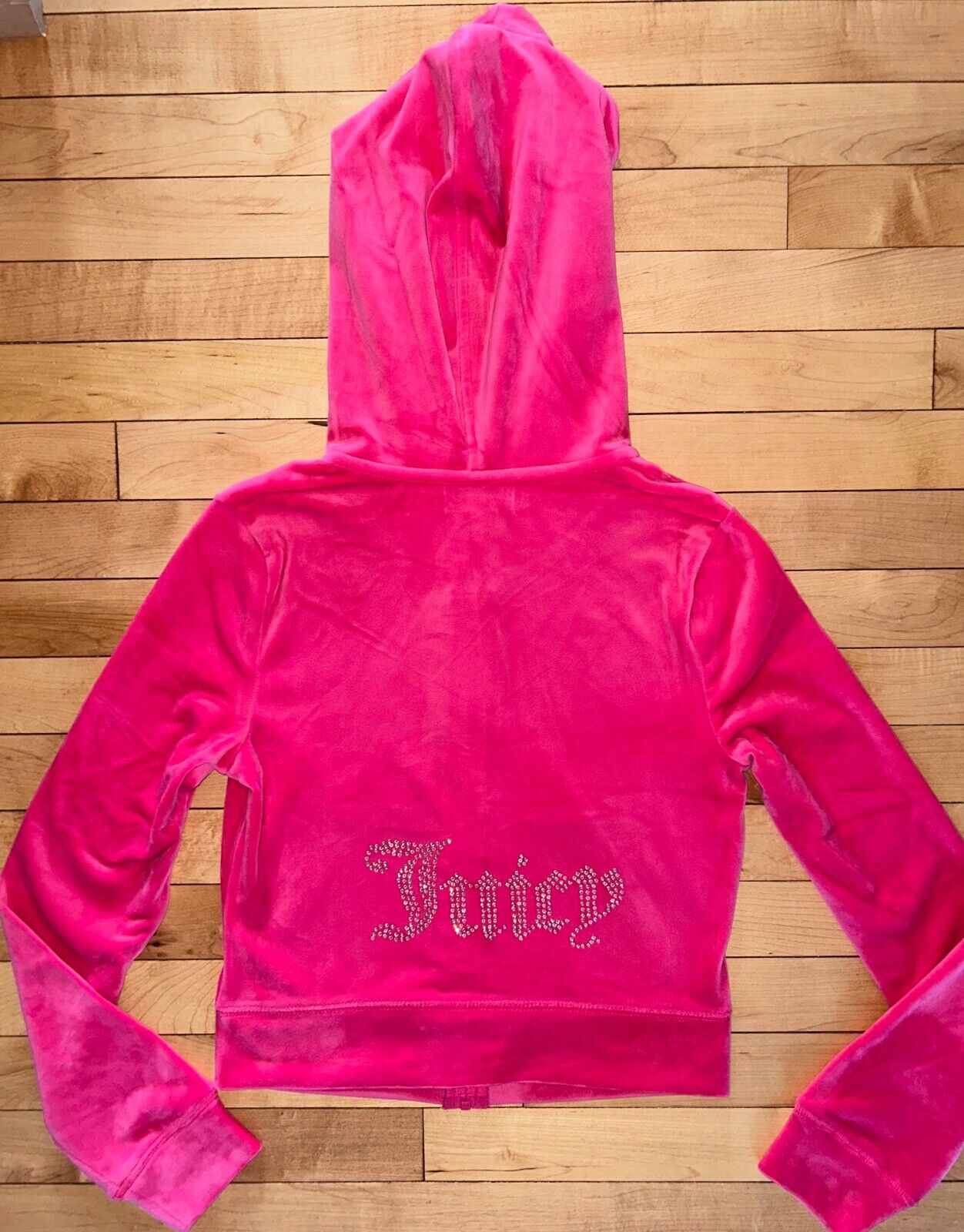 $199 NEW! NWT JUICY COUTURE Velour OG Bling Tracksuit Hoodie & Pant Set Pink L