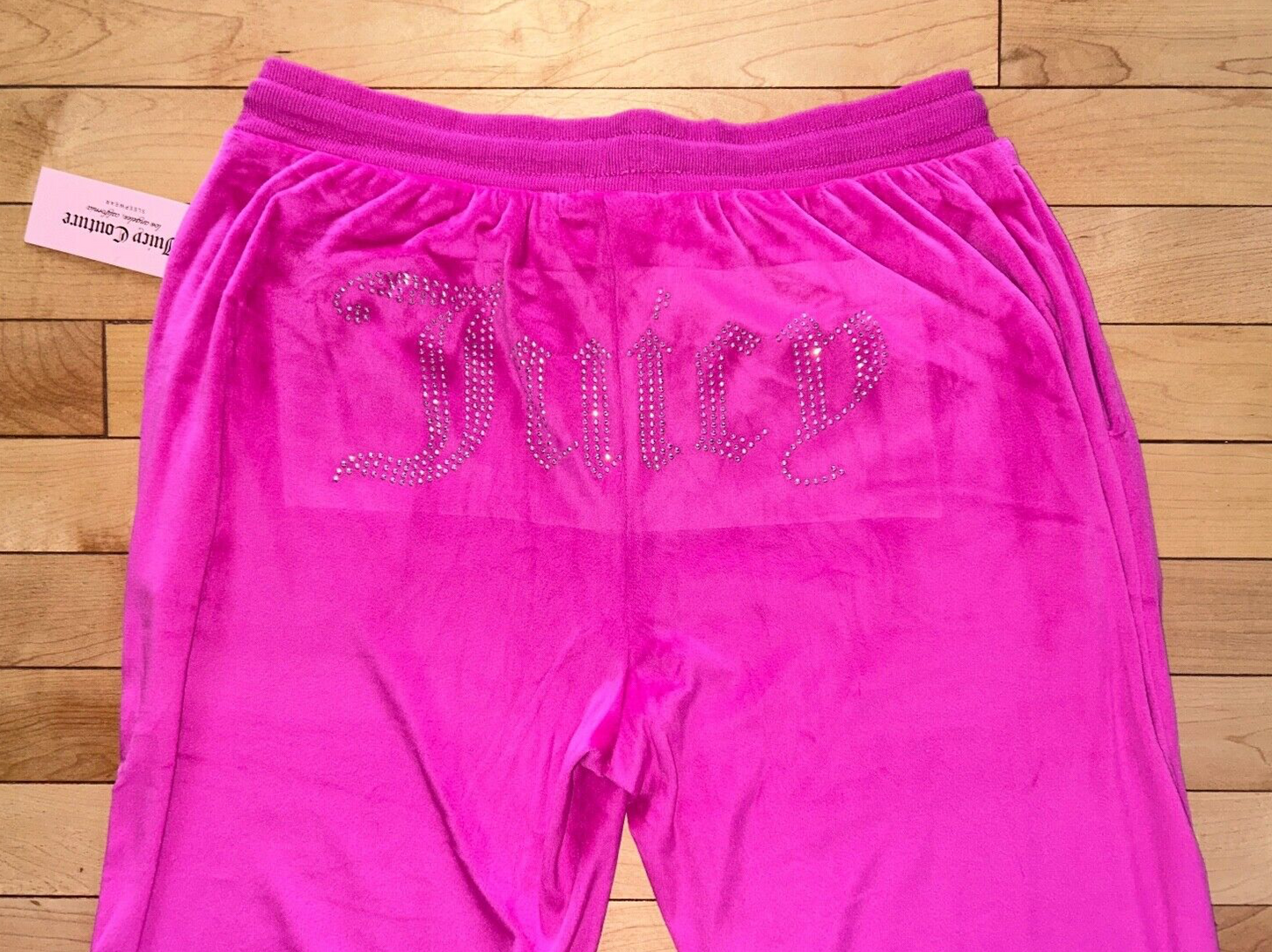 NEW ! NWT JUICY COUTURE Velour OG Bling Sweatpants Dragonfruit Dream Pink Size M