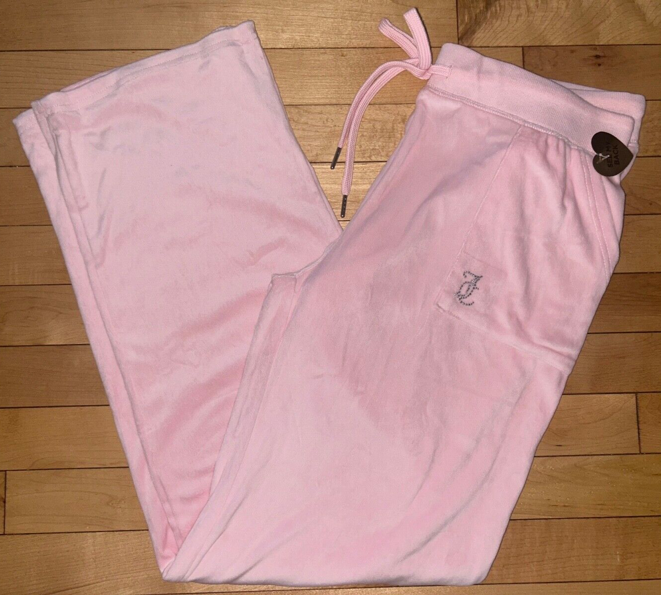 NEW ! NWT JUICY COUTURE Velour OG Big Bling Sweatpants in Lola Pink Size M