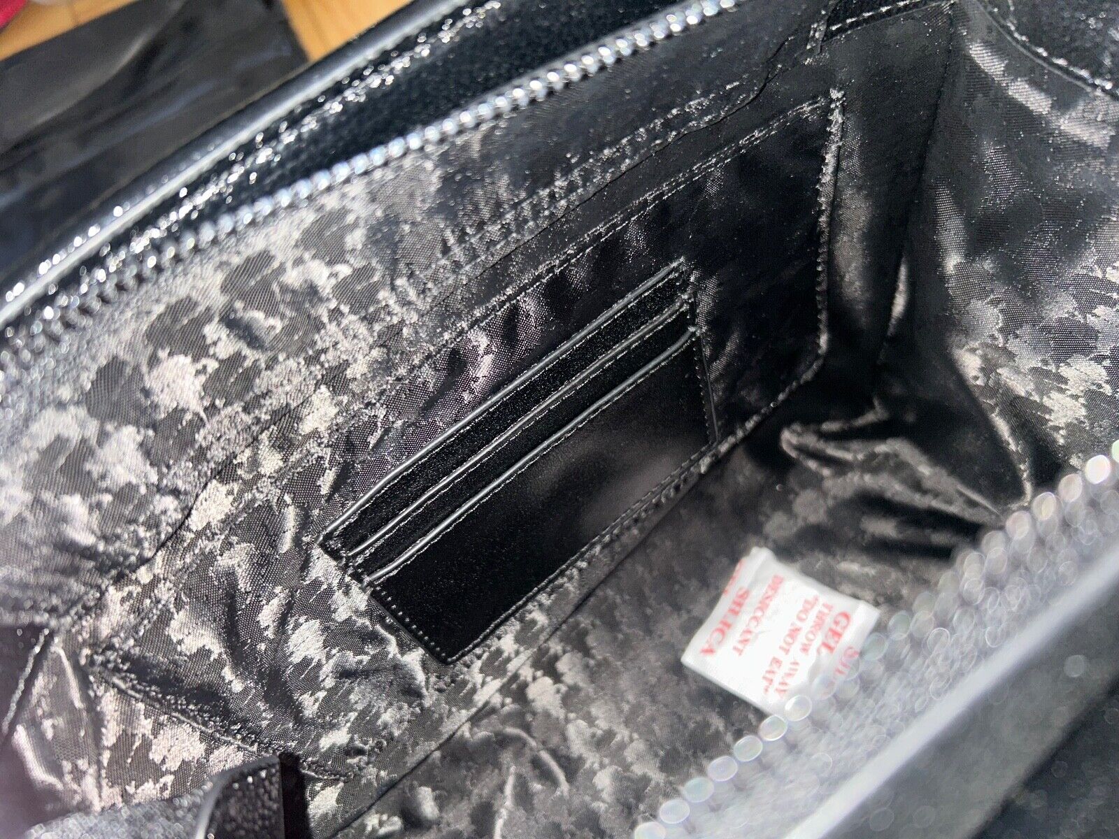 NEW! NWT KARL LAGERFELD Paris Maybelle Crystal Satchel Bag Black Metallic