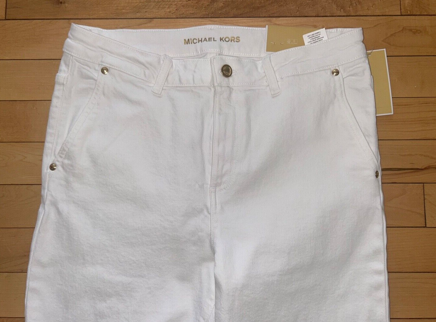 $110 NEW ! NWT MICHAEL KORS Selma High Rise Flare Jeans White Size 12