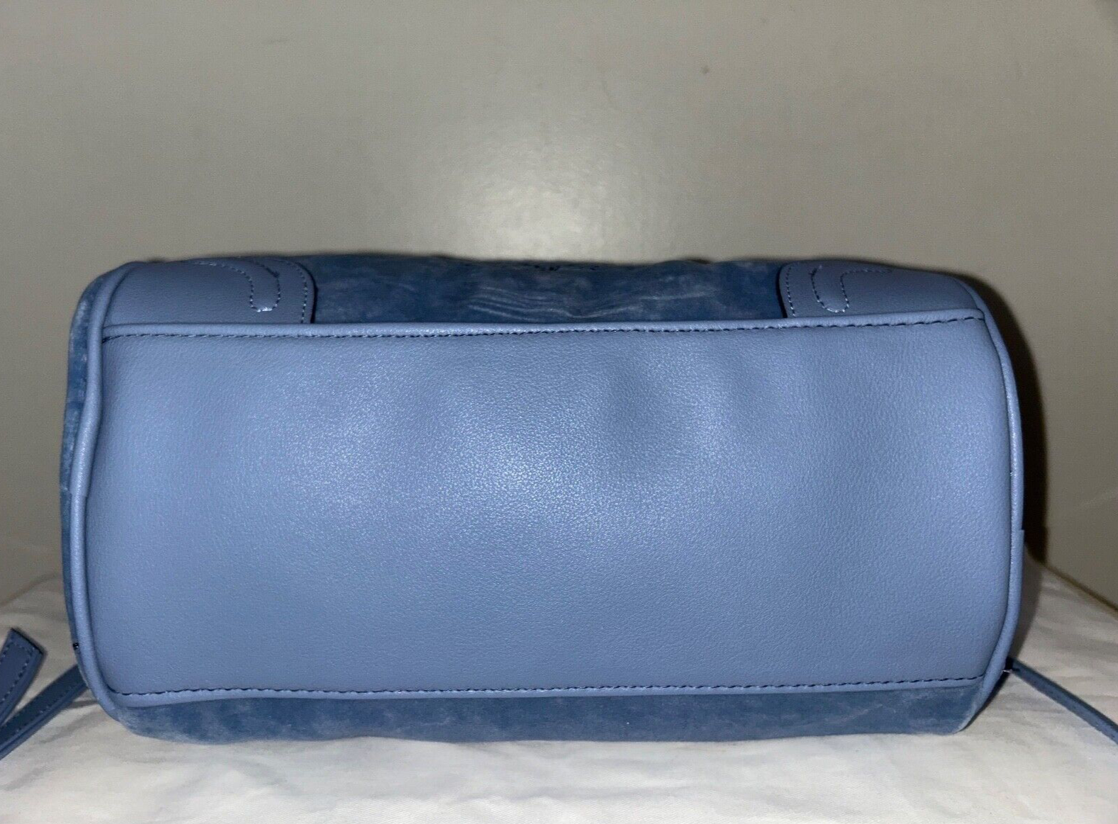 NEW! NWT JUICY COUTURE Heritage Satchel Velour Handbag Slate Blue