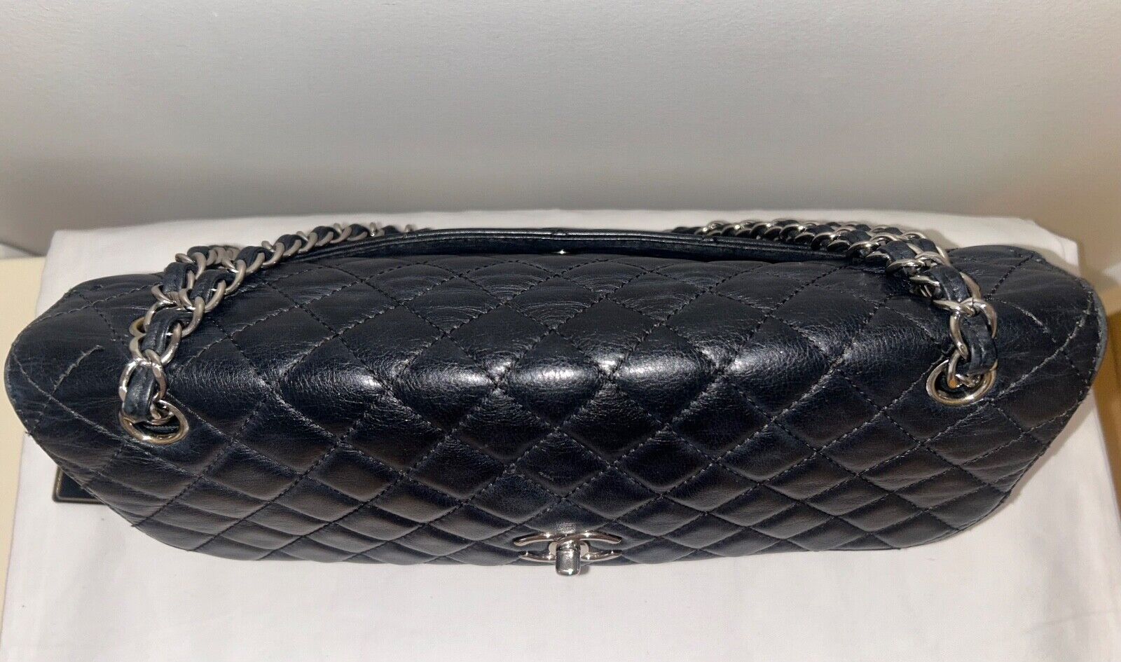 CHANEL Classic In The Business Large Quilted Calfskin Flap Shoulder Bag Black