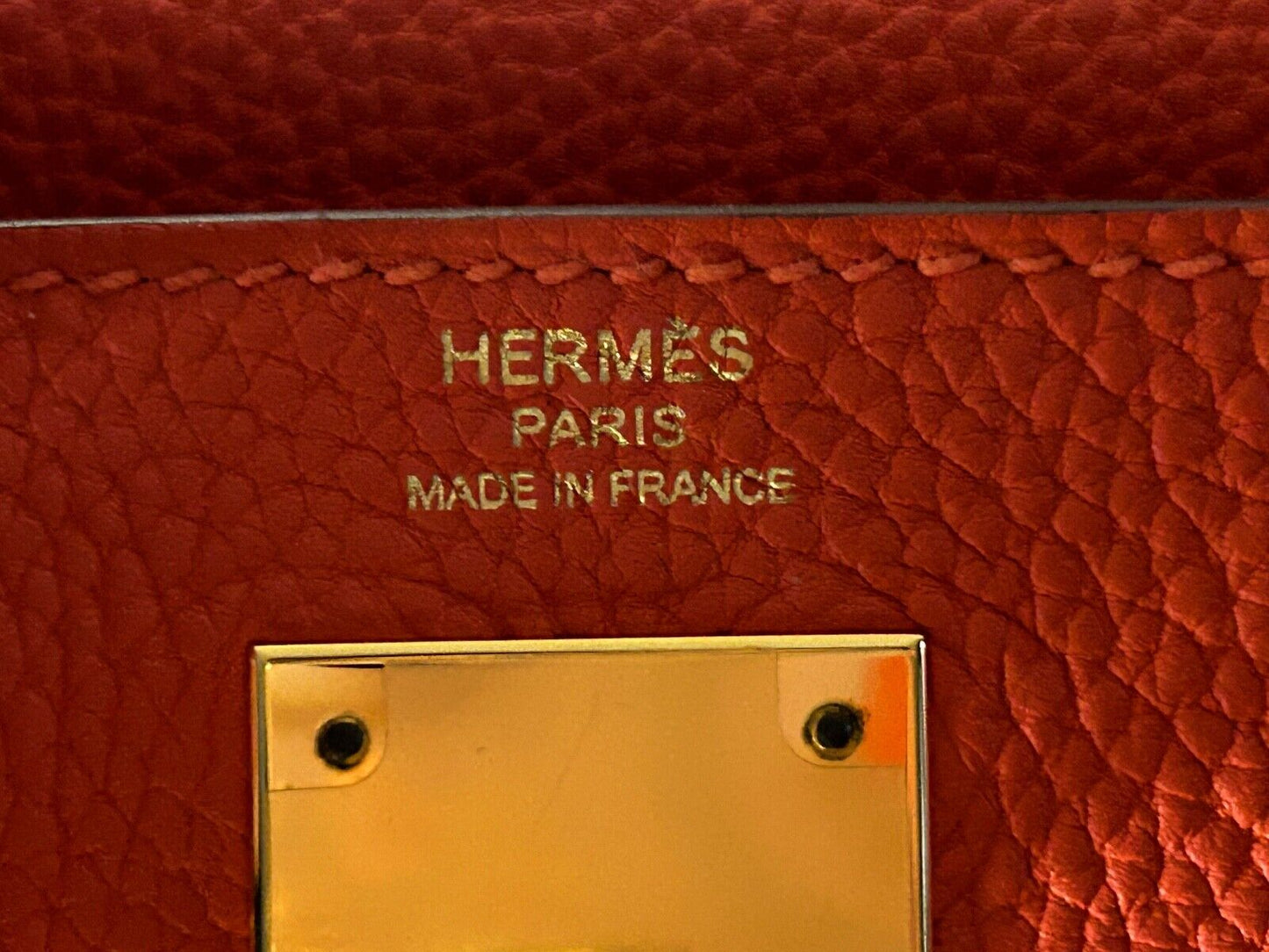 HERMES Kelly 28 Capucine Togo Leather Gold Hardware