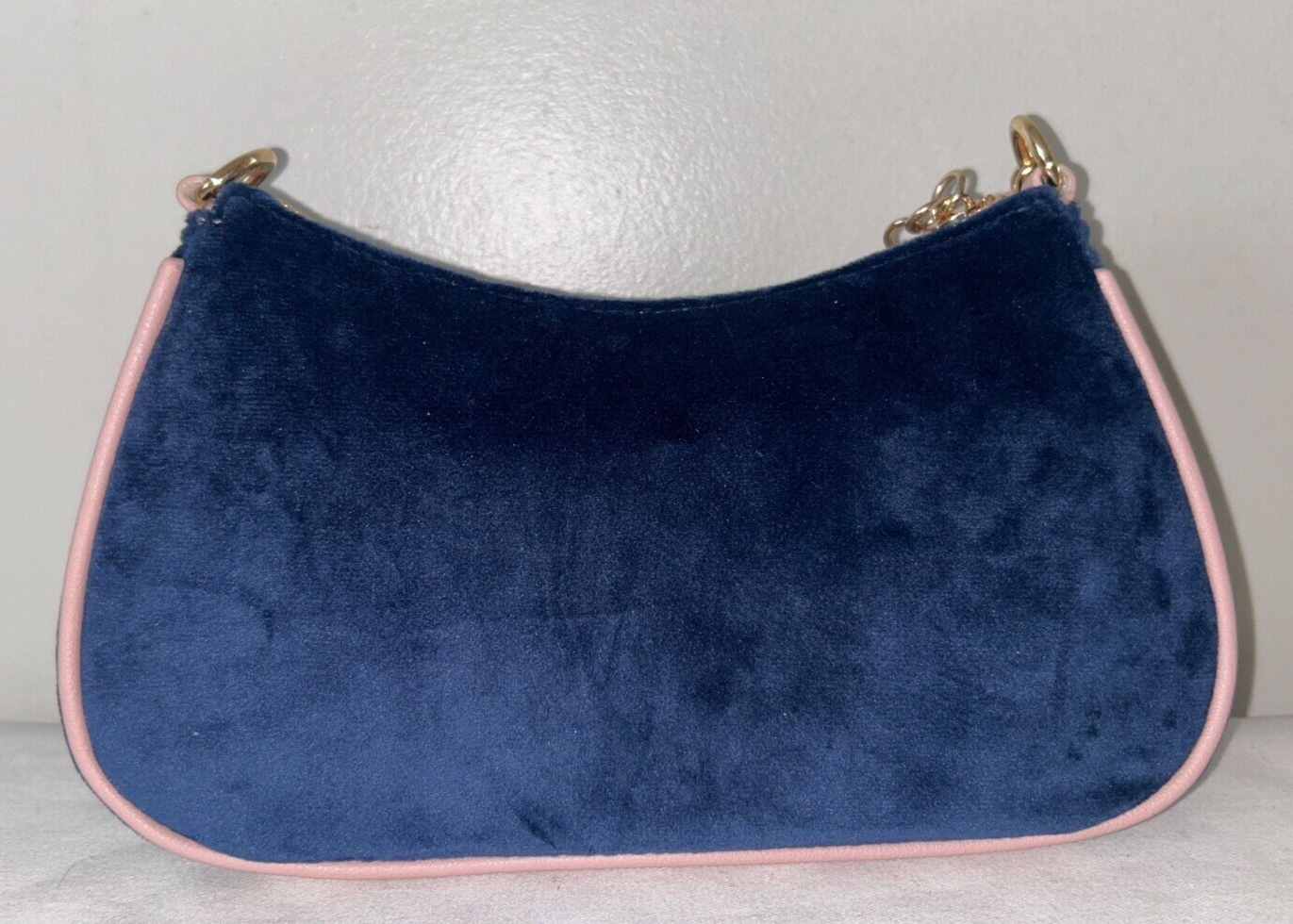 NEW! NWT JUICY COUTURE Velour Heritage Shoulder Bag Regal Blue