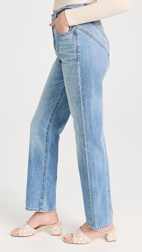 $248 NEW! NWT 7 FOR ALL MANKIND Easy Straight Star Panel Jeans Size 26