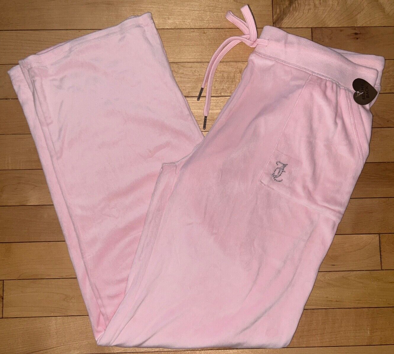NEW ! NWT JUICY COUTURE Velour OG Big Bling Sweatpants in Lola Pink Size XL