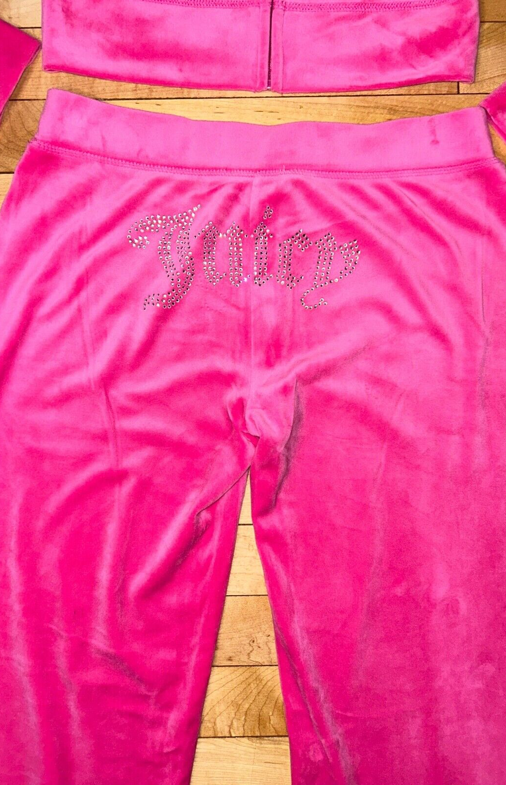 NEW! JUICY COUTURE Velour OG Bling Tracksuit Hoodie & Pant Set Bubblegum Pink XS