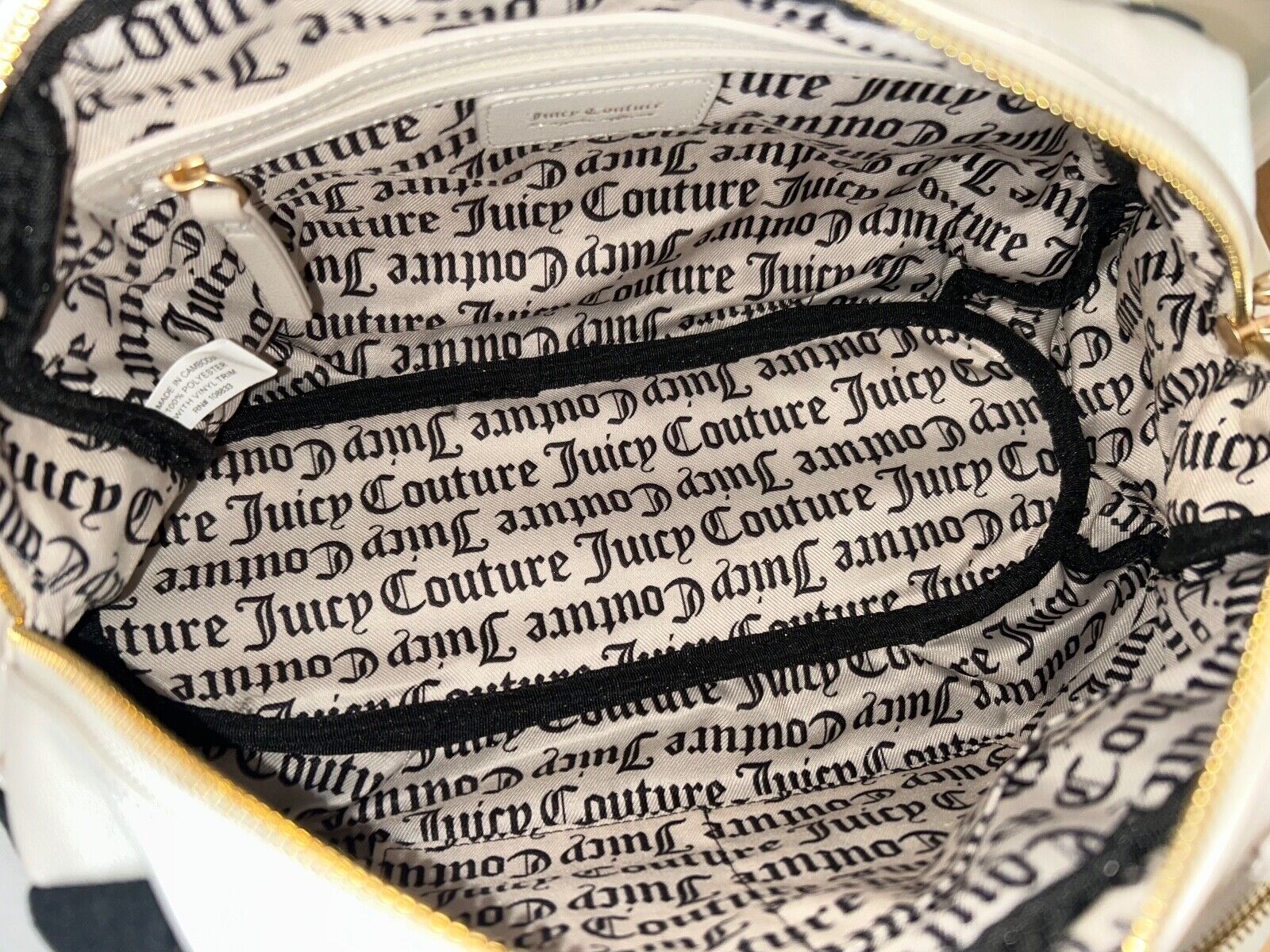 NEW! NWT JUICY COUTURE Royal Couture Velour Quilted Satchel Bag Black/Crystal