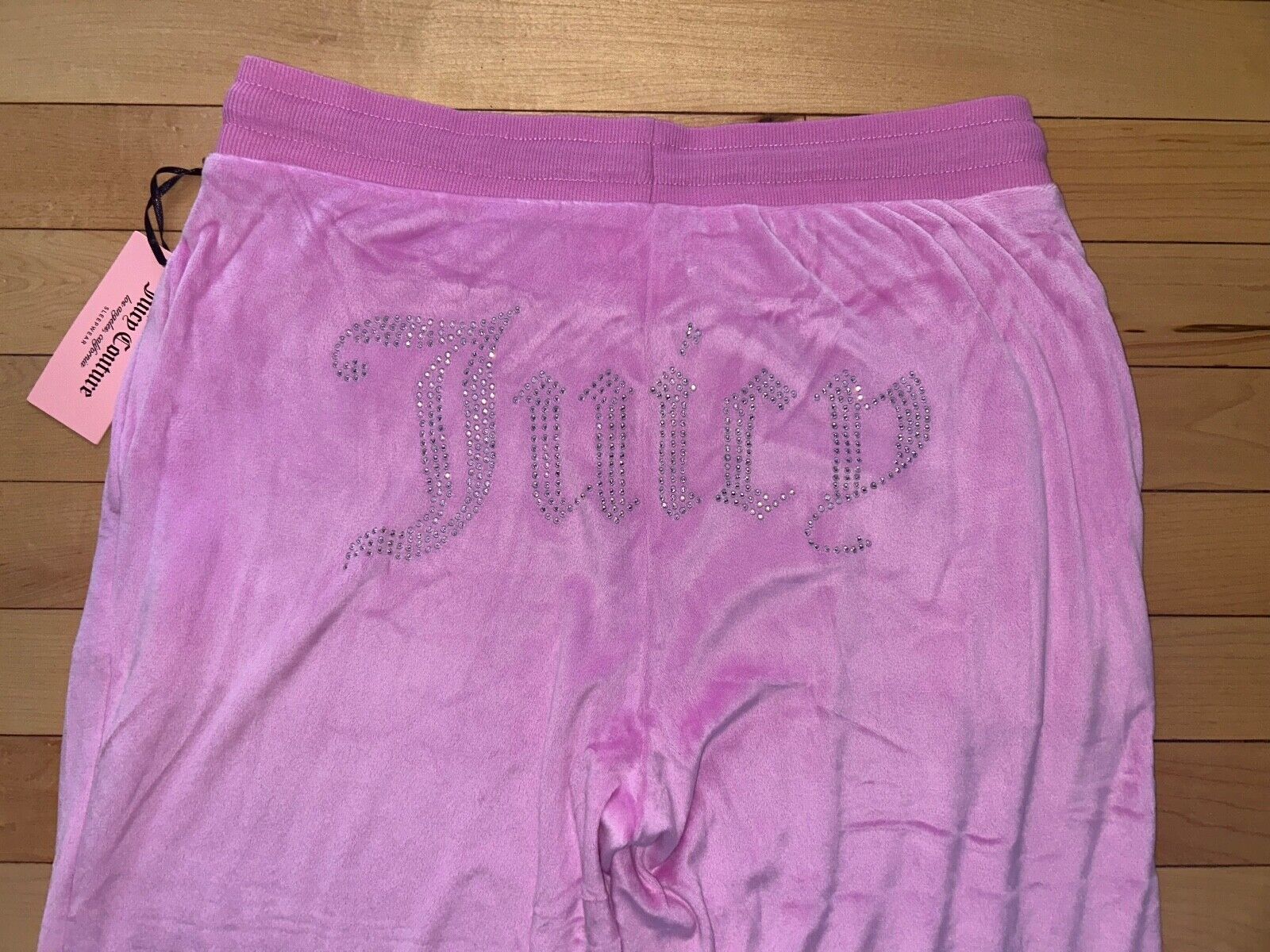 NEW ! NWT JUICY COUTURE Velour OG Big Bling Sweatpants in Stellar Pink Size S