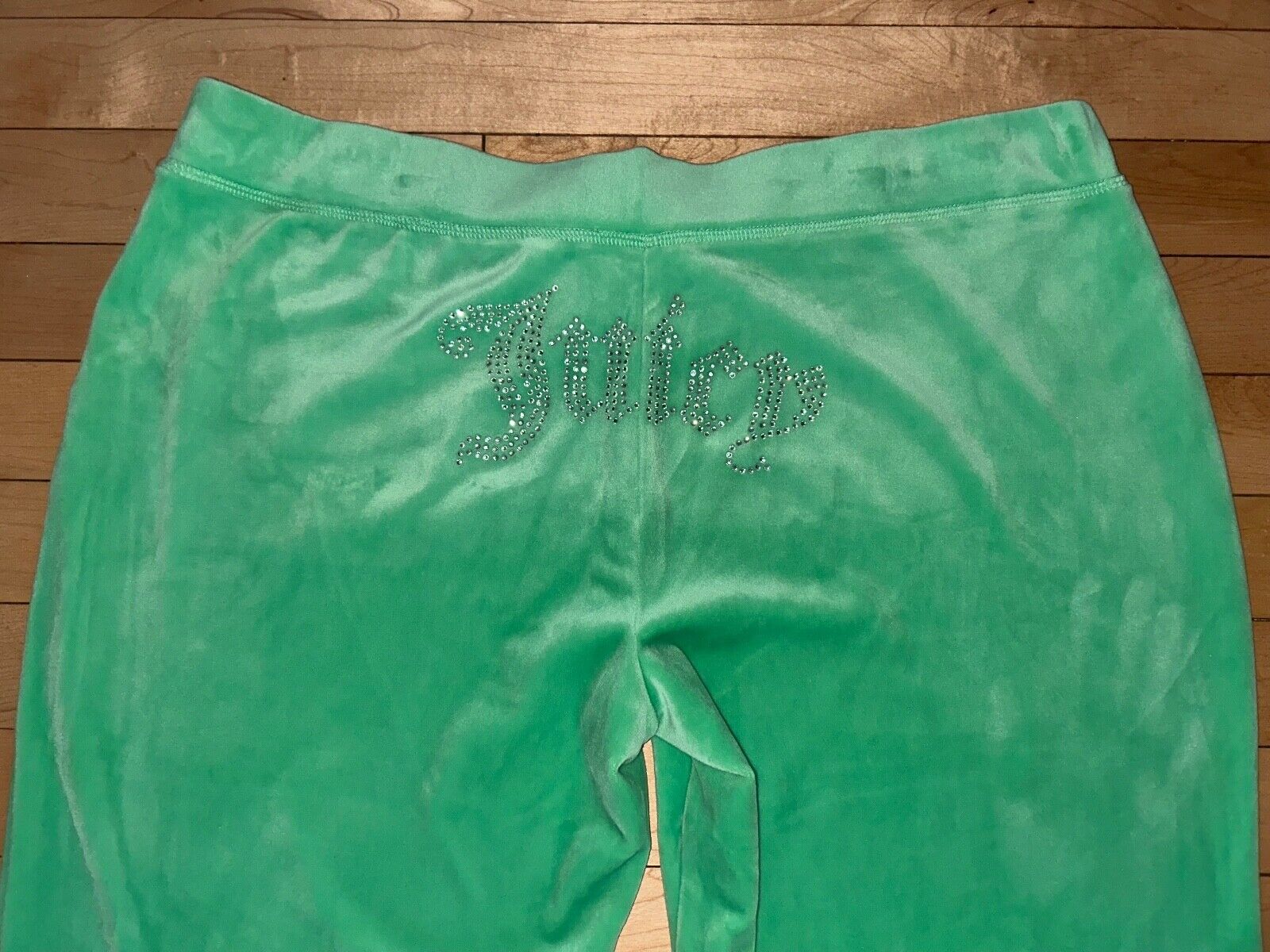 NEW ! NWT JUICY COUTURE Velour Y2K OG Bling Sweatpants Green Size L