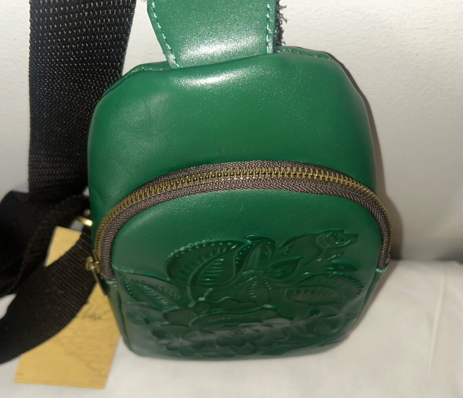 NEW! NIB PATRICIA NASH Marisol Tooled Leather Sling Bag Soft Green