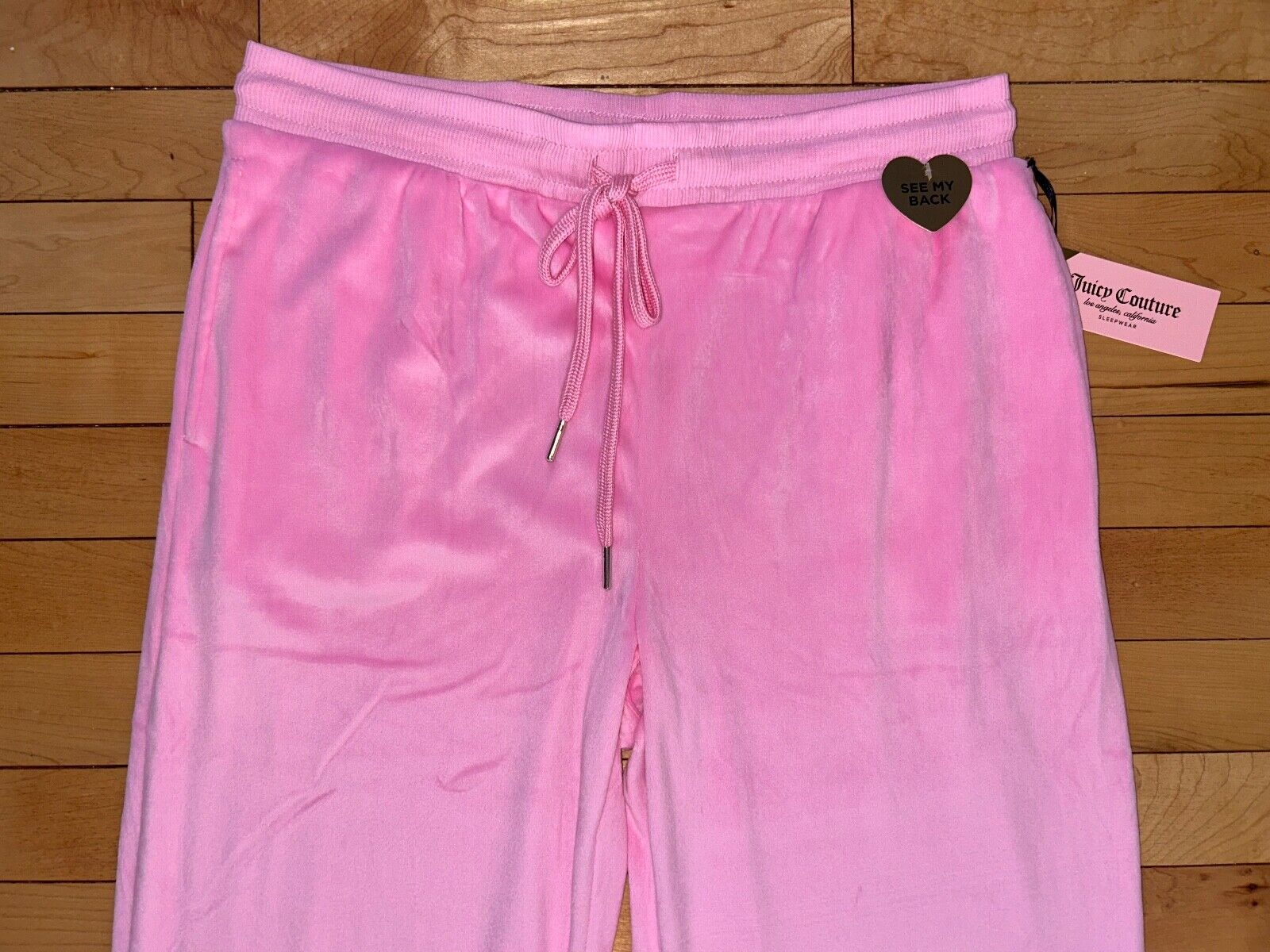 NEW ! NWT JUICY COUTURE Velour OG Big Bling Sweatpants in Pink Status Size M