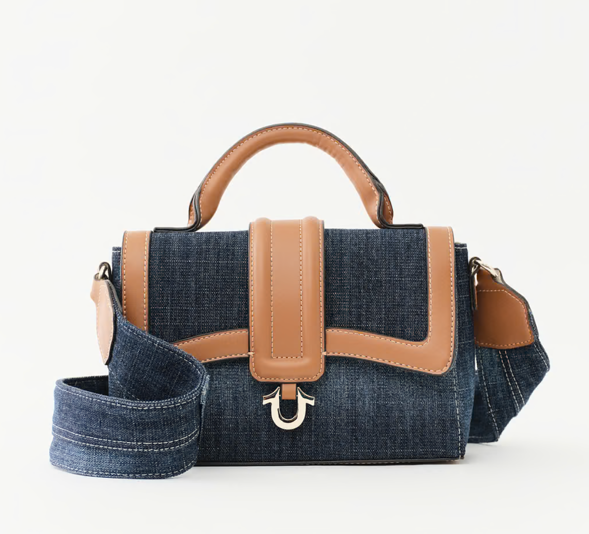 NEW ! NWT TRUE RELIGION Mini Denim Satchel Bag