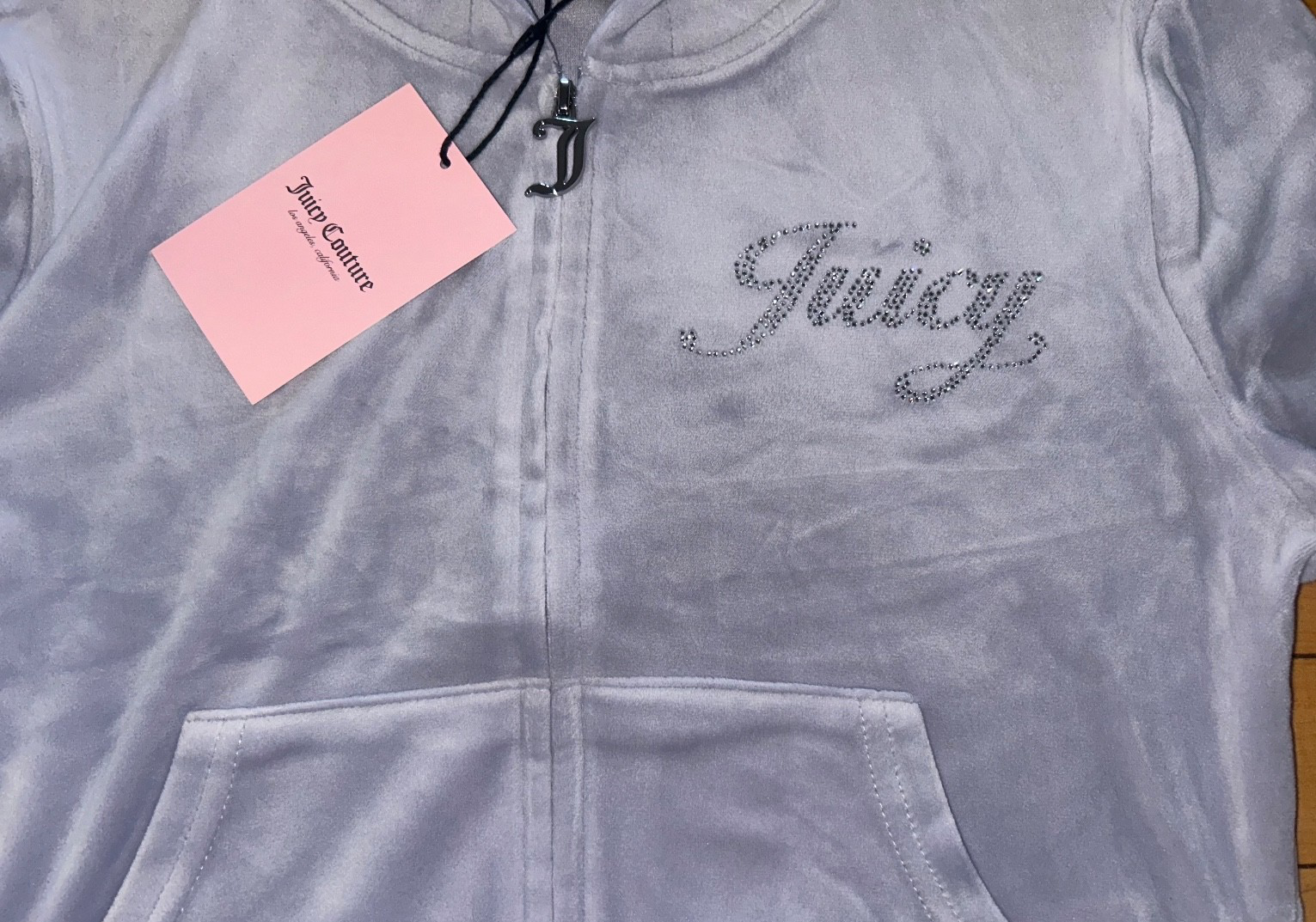 NEW! NWT JUICY COUTURE Velour OG Bling Tracksuit Set in Lavendar Haze Size S