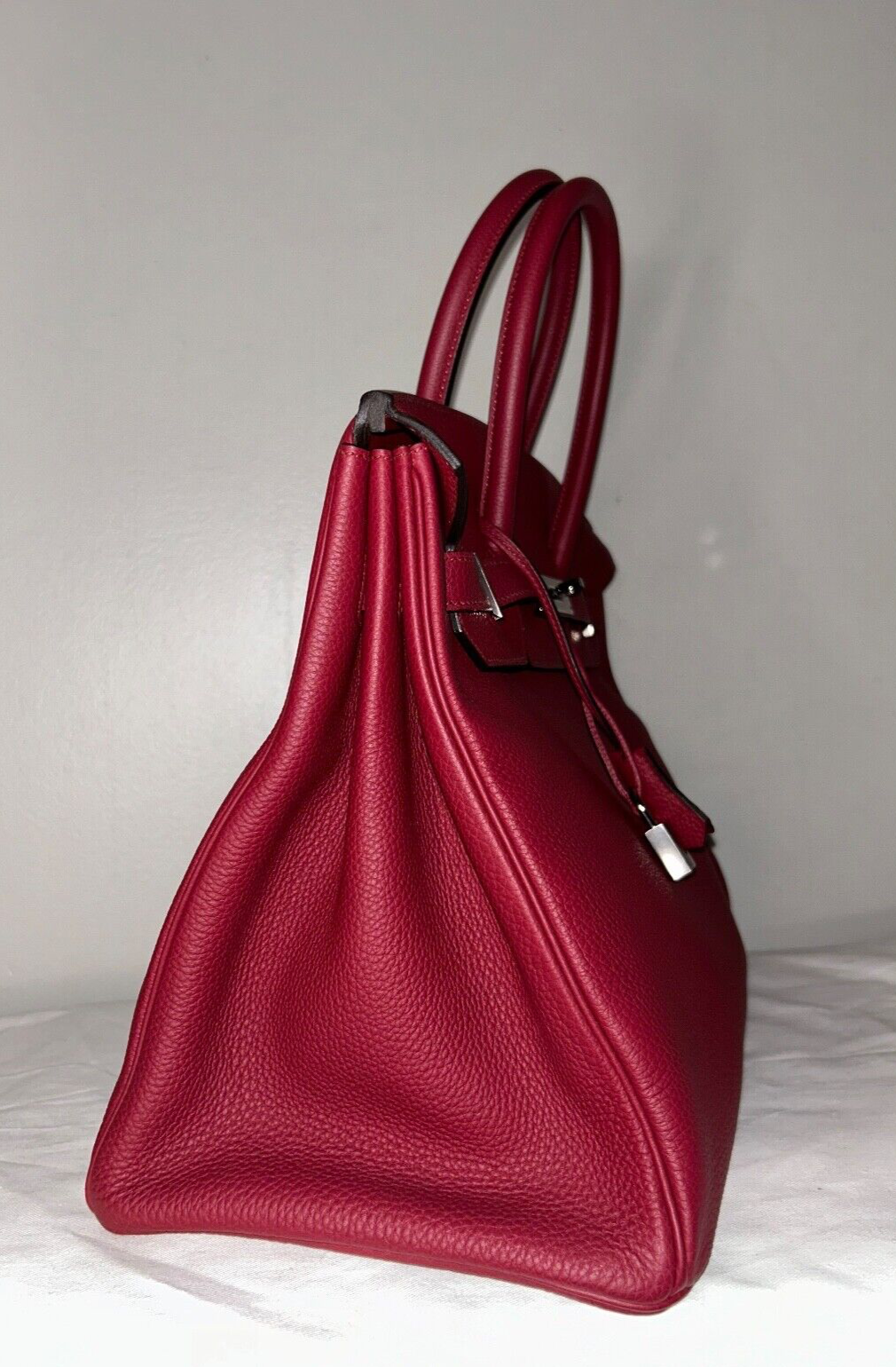 HERMES Birkin 35 Rouge Grenat Togo Leather Palladium Hardware Handbag