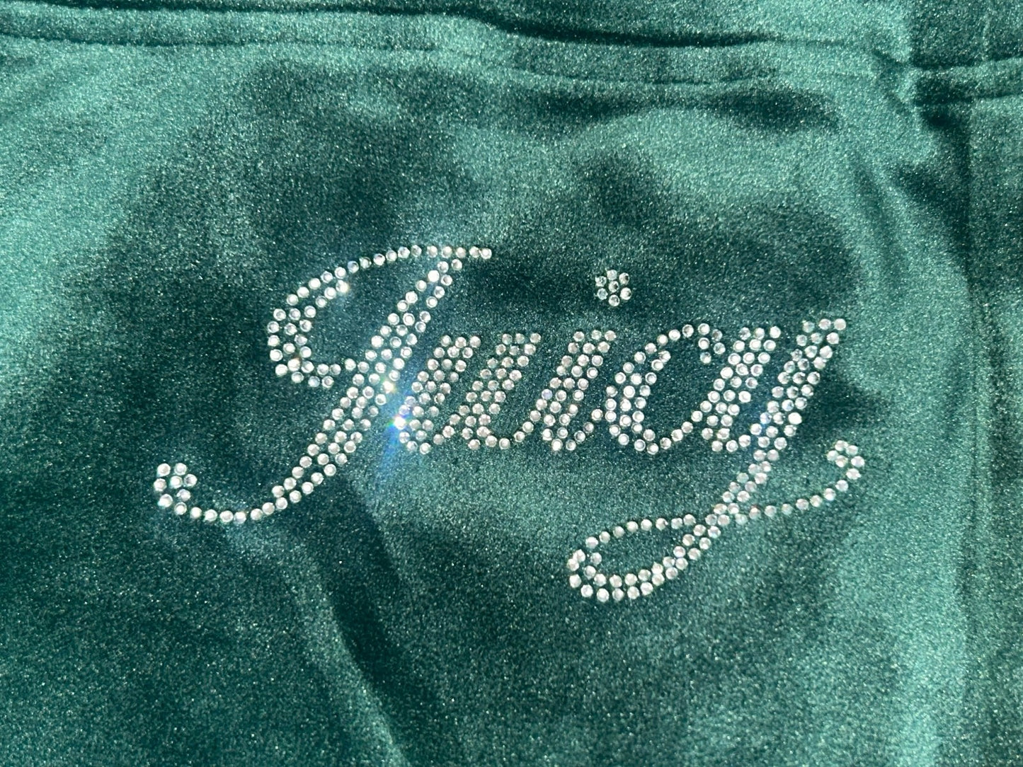 NEW! NWT JUICY COUTURE Velour OG Bling Tracksuit Set in Evergreen Size M