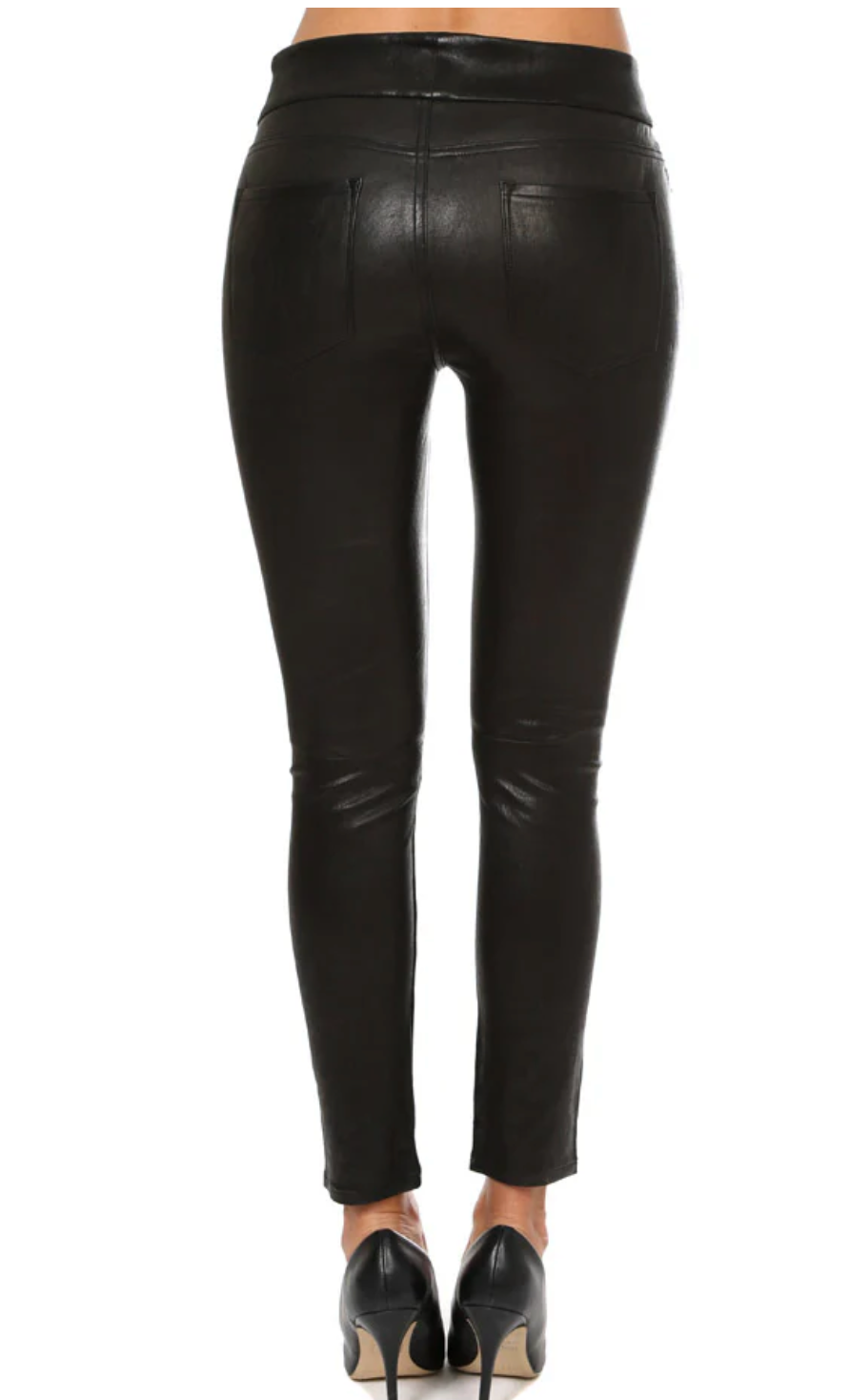 $ 995 NEW ! FRAME Waist-Tie Skinny Leather Pants Black Size 24