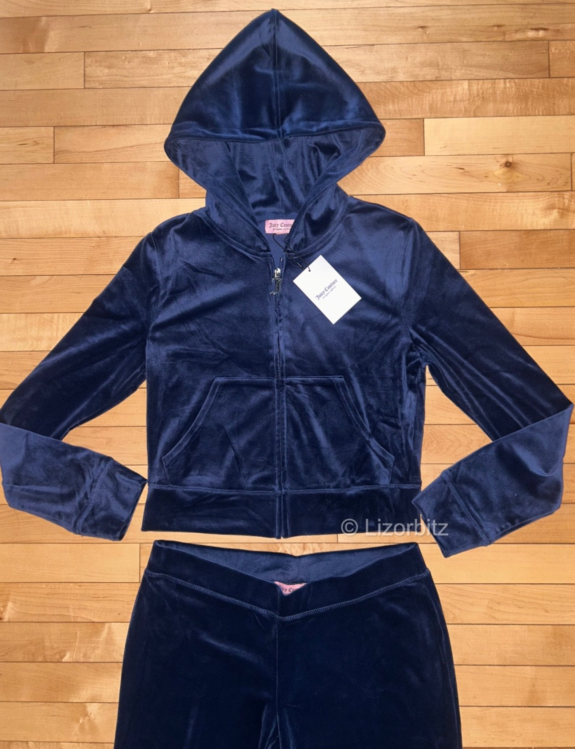 NEW! NWT JUICY COUTURE Velour OG Bling Tracksuit Set in Atlantis Blue Size M