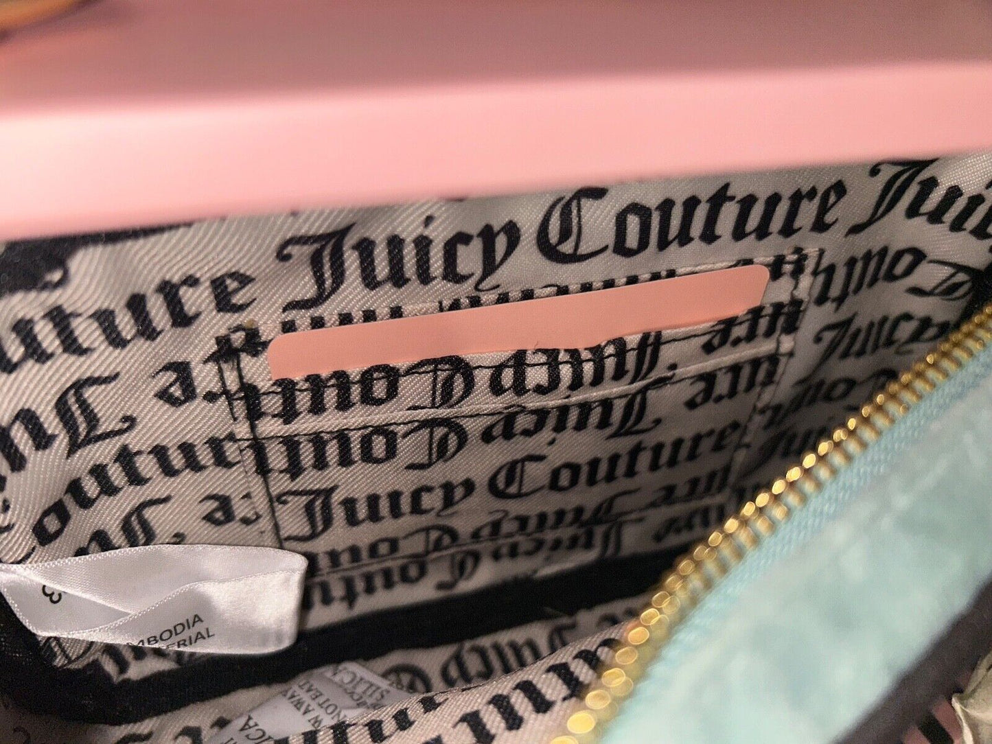 NEW! NWT JUICY COUTURE Heritage Velour Crossbody Bag 3 Piece Set Cool Blue