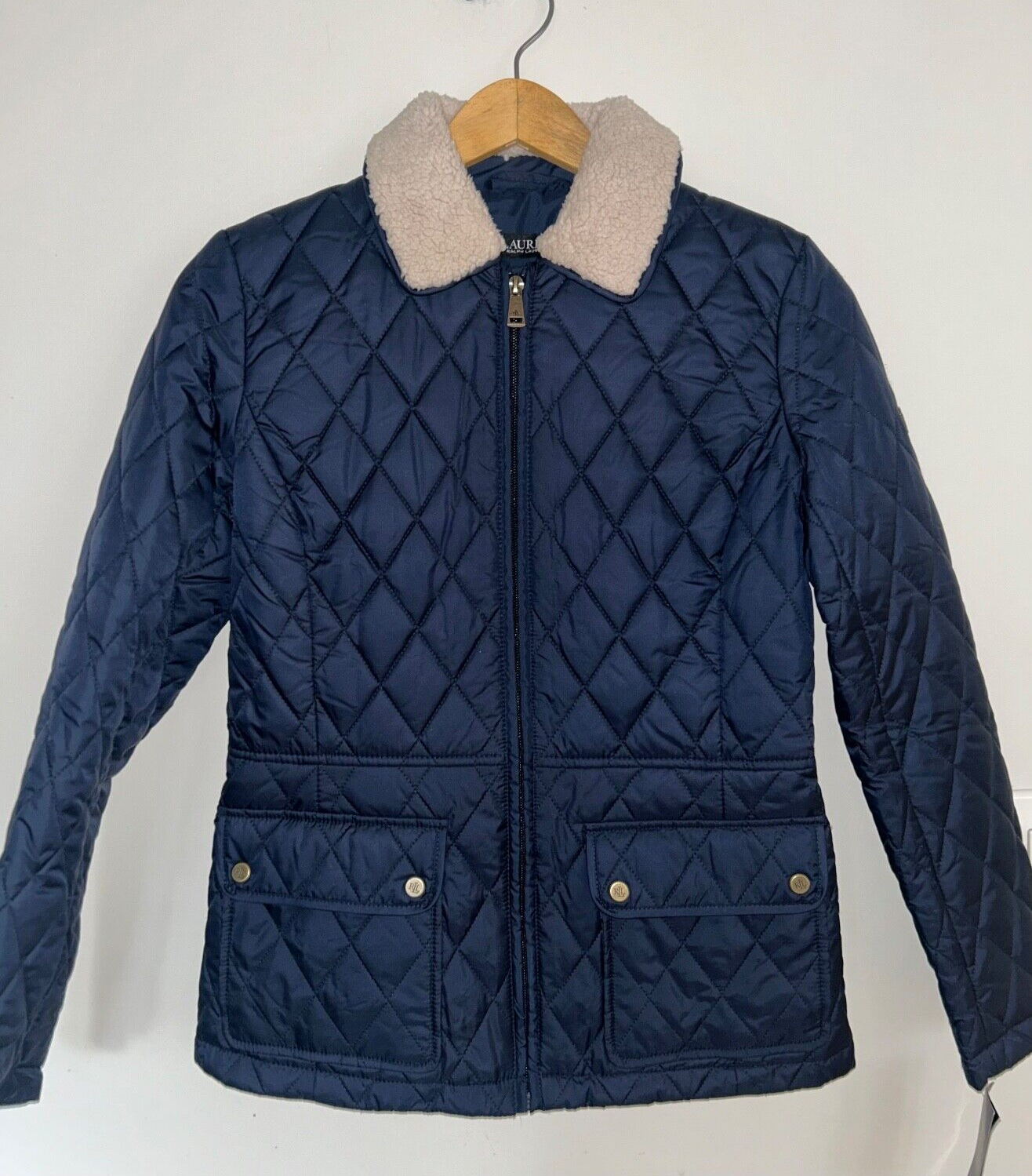 NEW! NWT LAUREN RALPH LAUREN Diamond Quilted Jacket Dark Navy Size XS