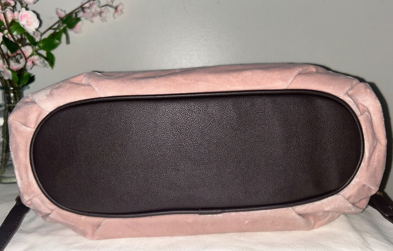 NEW! NWT JUICY COUTURE The Key To Juicy Velour Satchel Bag Dusty Blush Pink